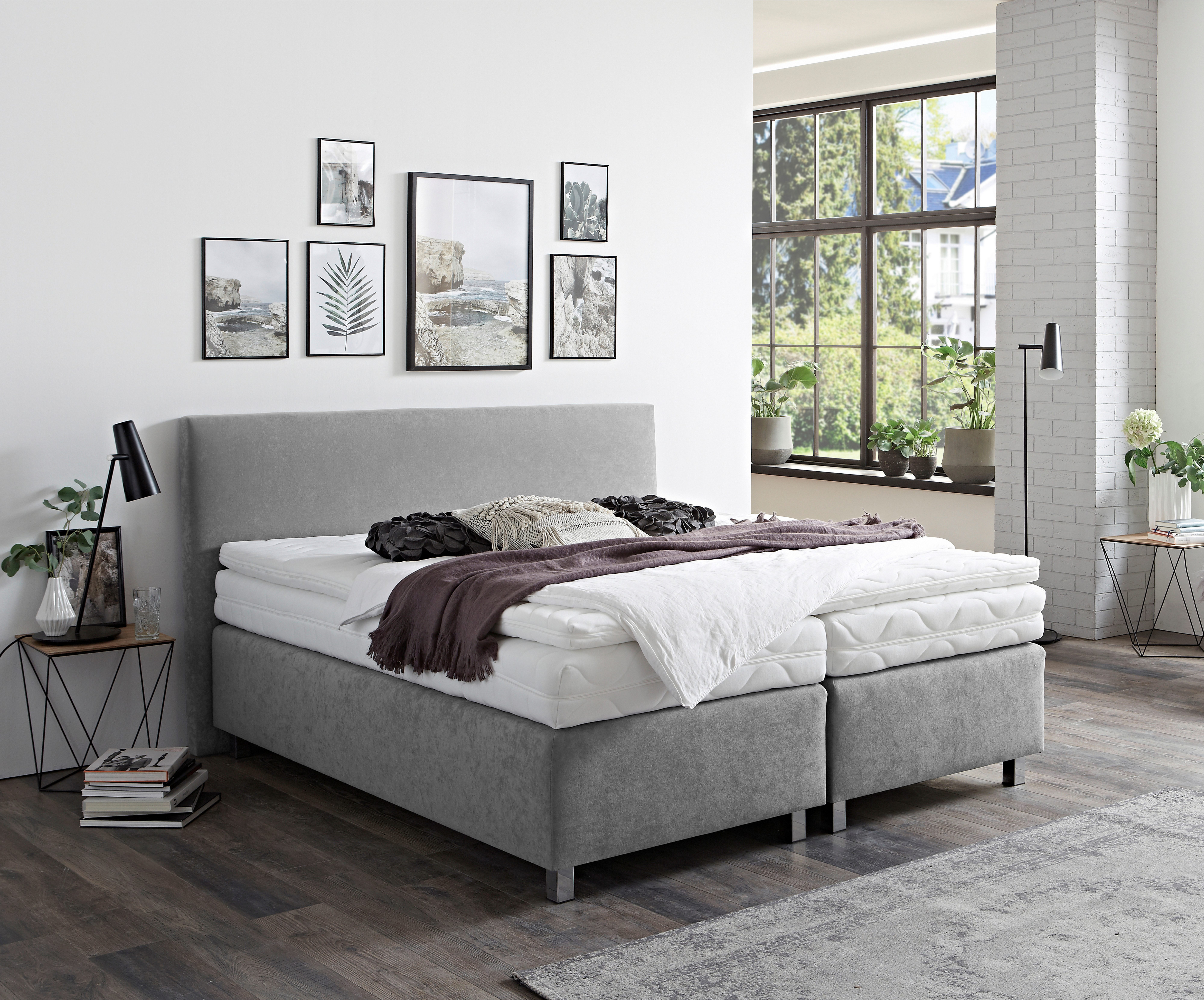 Westfalia Schlafkomfort Boxspringbett, Verchromte Metallfüße, die günstig online kaufen
