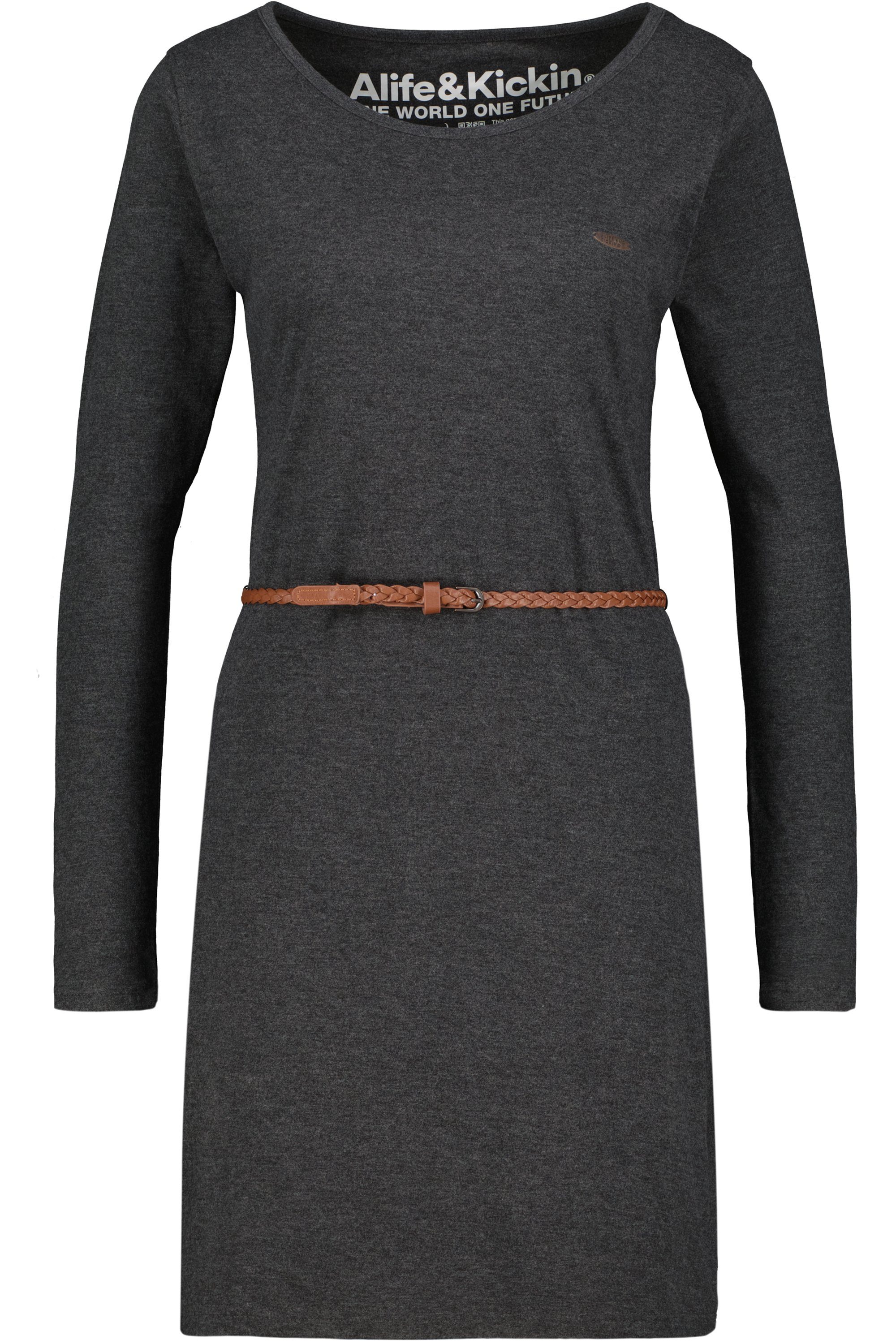 Longsleeve A Dress Alife Kleid Kickin Sommerkleid, & melange EllinAK moonless Damen Blusenkleid