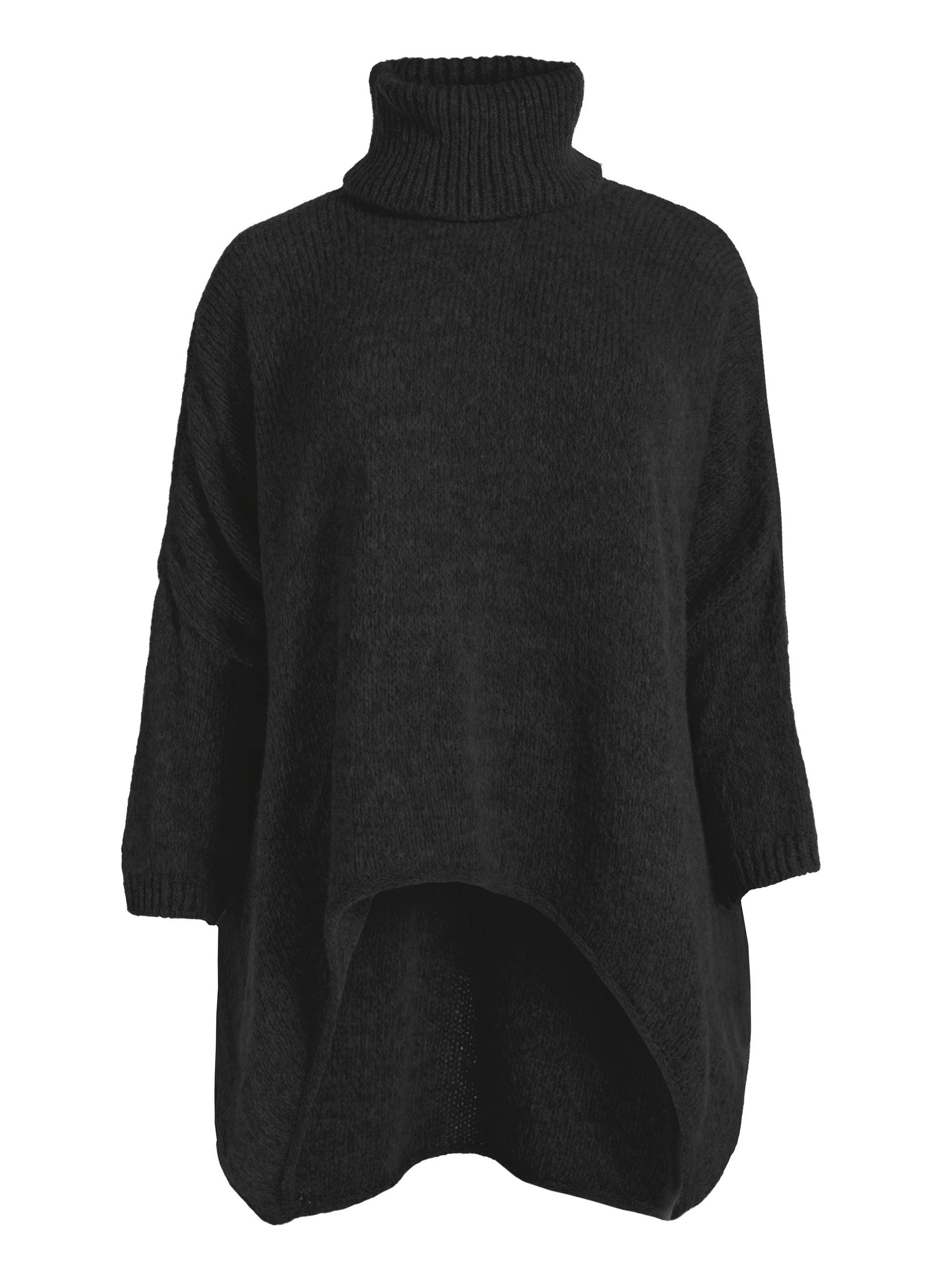 PEKIVESSA Strickpullover Extrem-Oversized Rollkragenpullover im Vokuhila-Sc günstig online kaufen