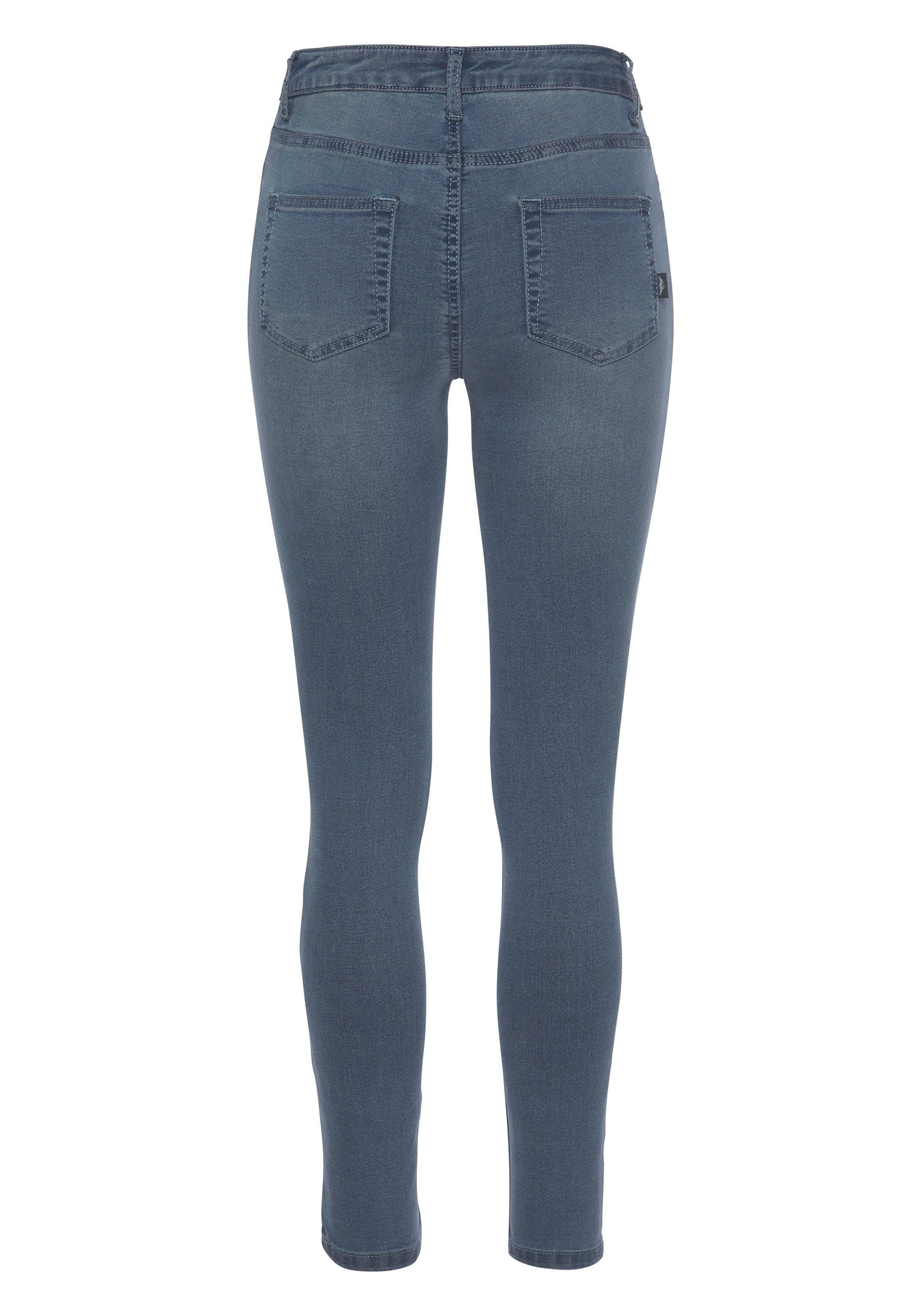 Arizona Skinny-fit-Jeans blue-used Waist Stretch High Ultra