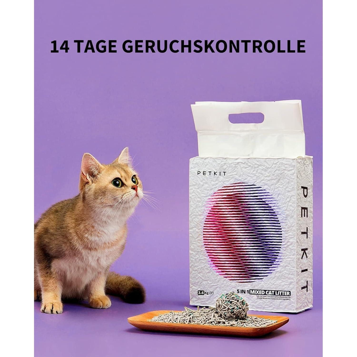 LuxusKollektion Katzenstreu 5-in-1 Gemischtes, Spülbares Katzenstreu, Aktivkohle, Extrem