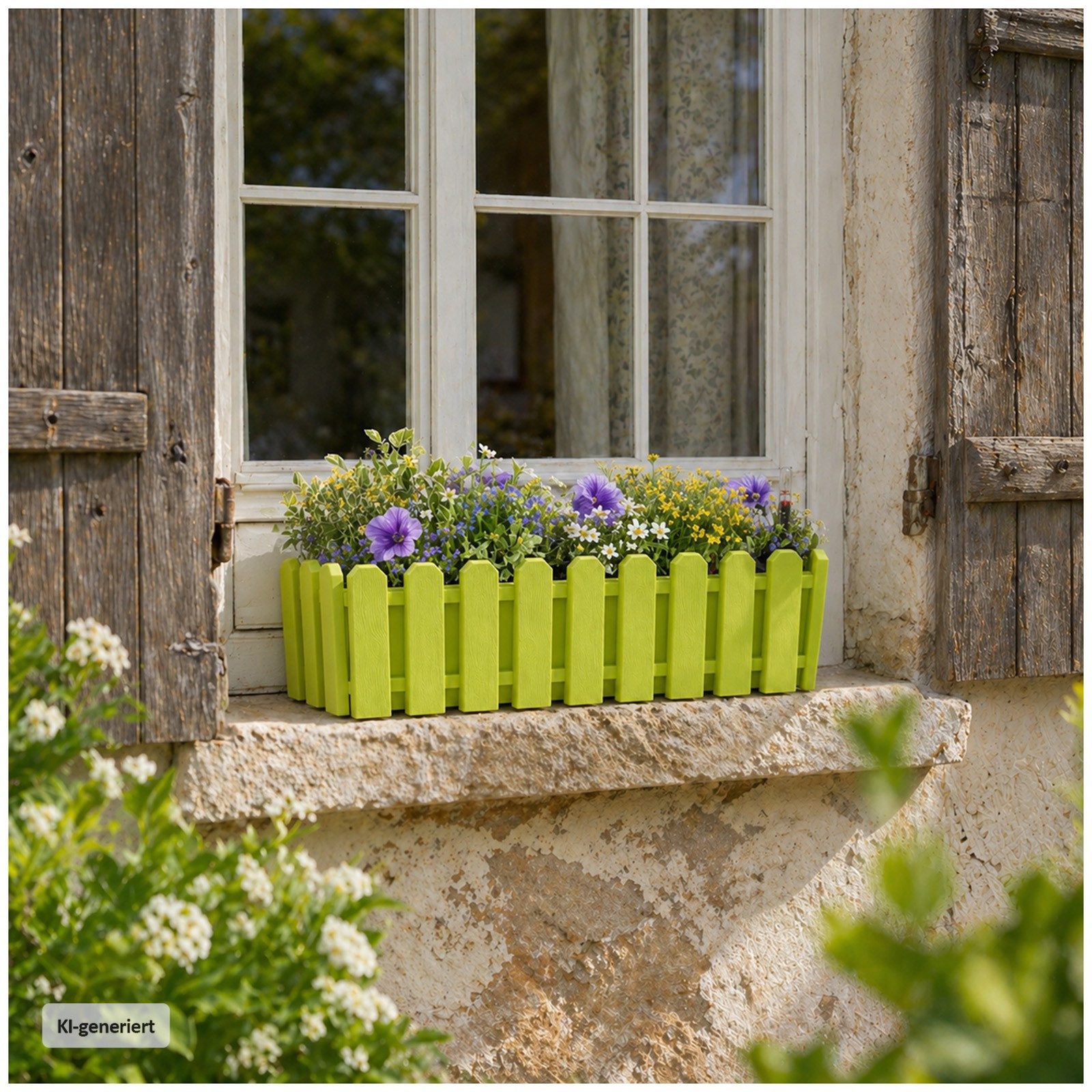 HTI-Living Blumenkasten Pflanzgefäß mit Wasserspeicher 50 cm Nessa (Stück, 1 St., 1 Blumenkasten), Blumenkasten mit Wasserstandsanzeige