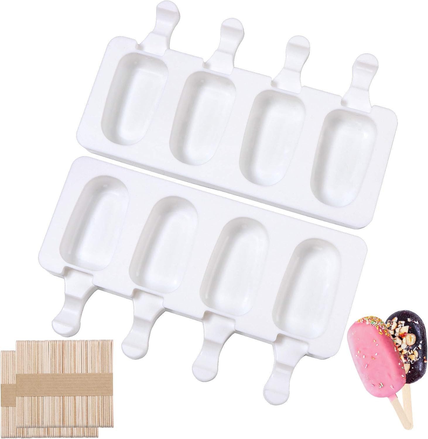 FELIXLEO Eisform Stieleisformen, Silikon, Cake Pop & Eis am Stiel Backform Set., (4-tlg)
