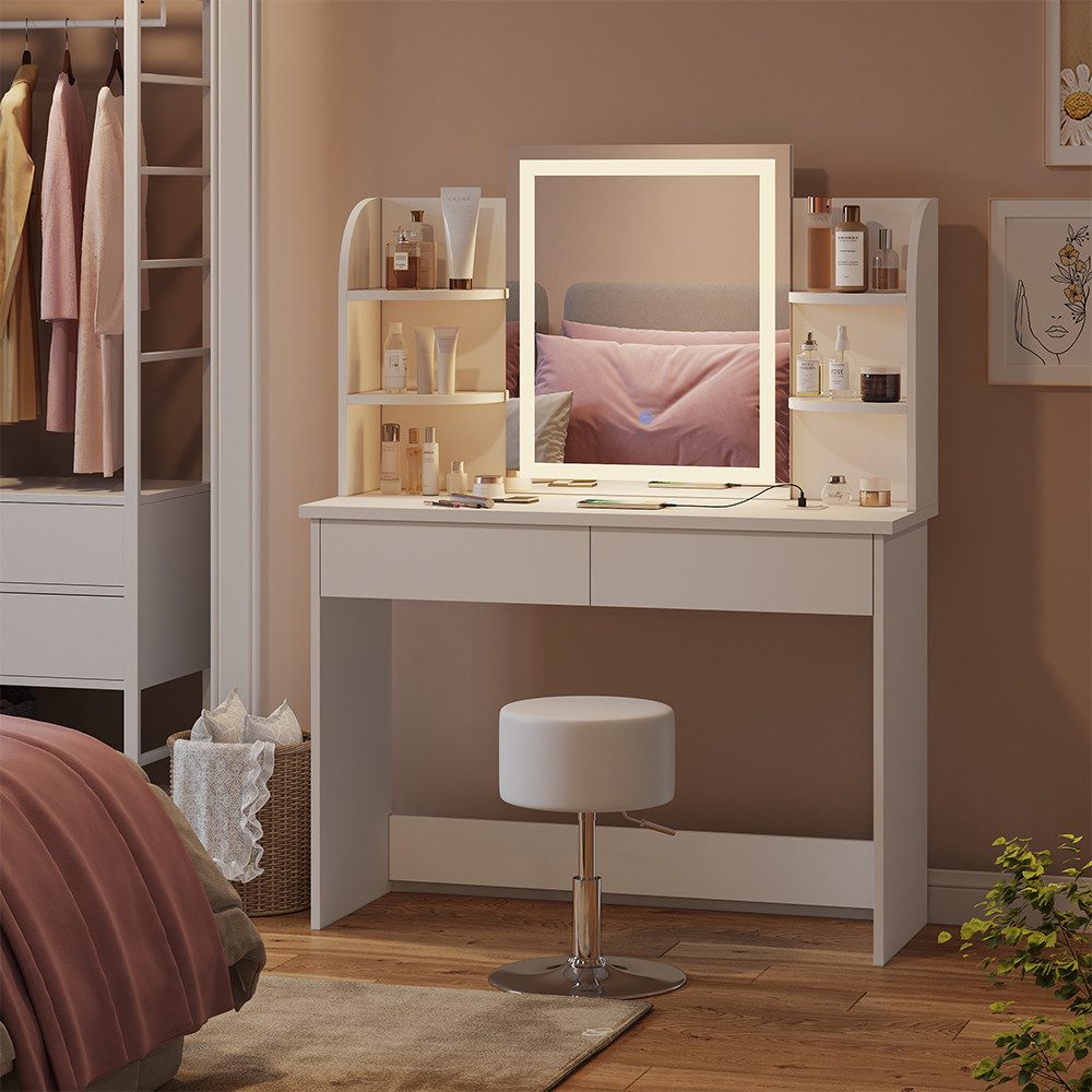 Vicco Schminktisch Charlotte, Weiß, 106 cm günstig online kaufen