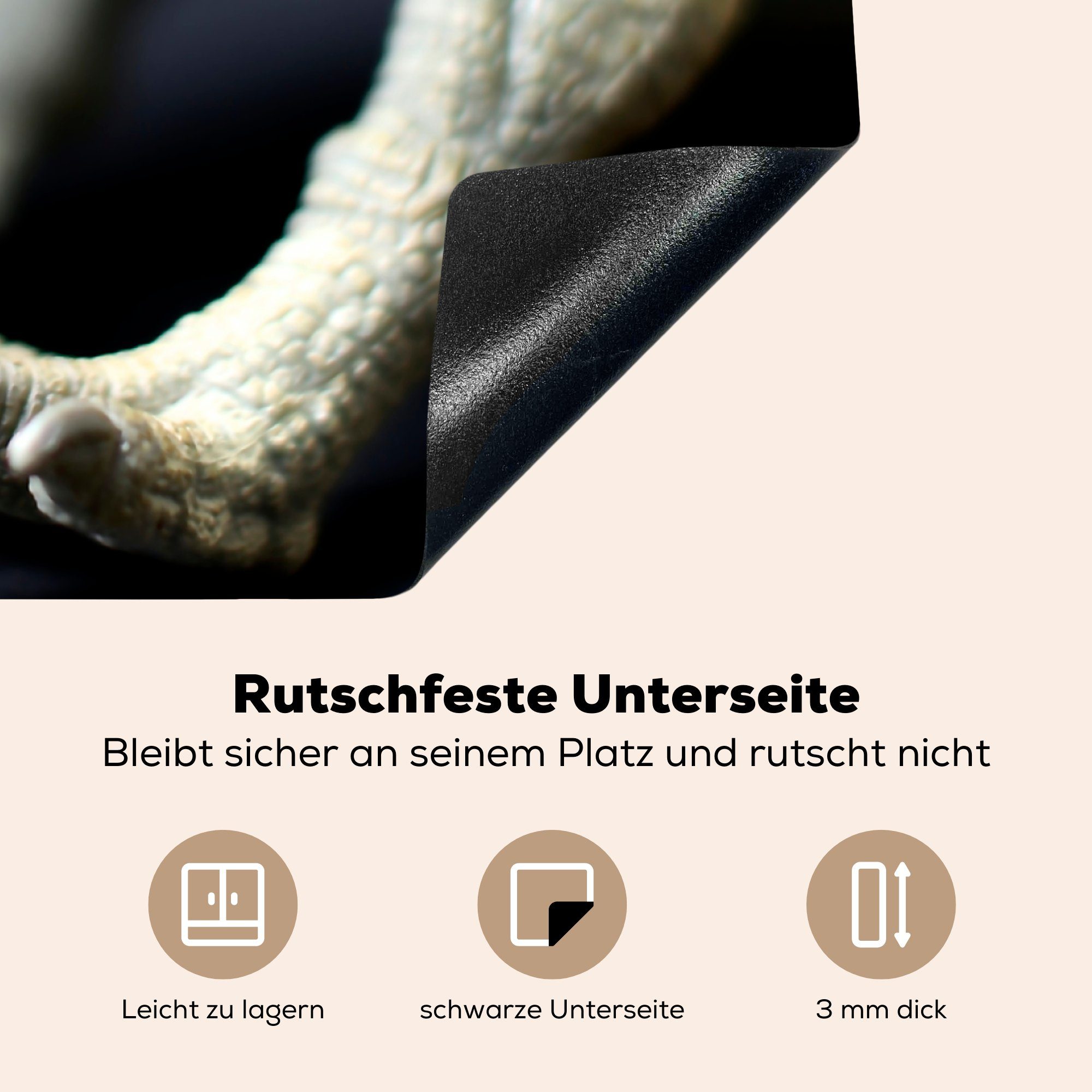 - Ceranfeldabdeckung, küche cm, MuchoWow für 78x78 tlg), Herdblende-/Abdeckplatte Arbeitsplatte Vinyl, Dinosaurier-Ei (1 weiß,