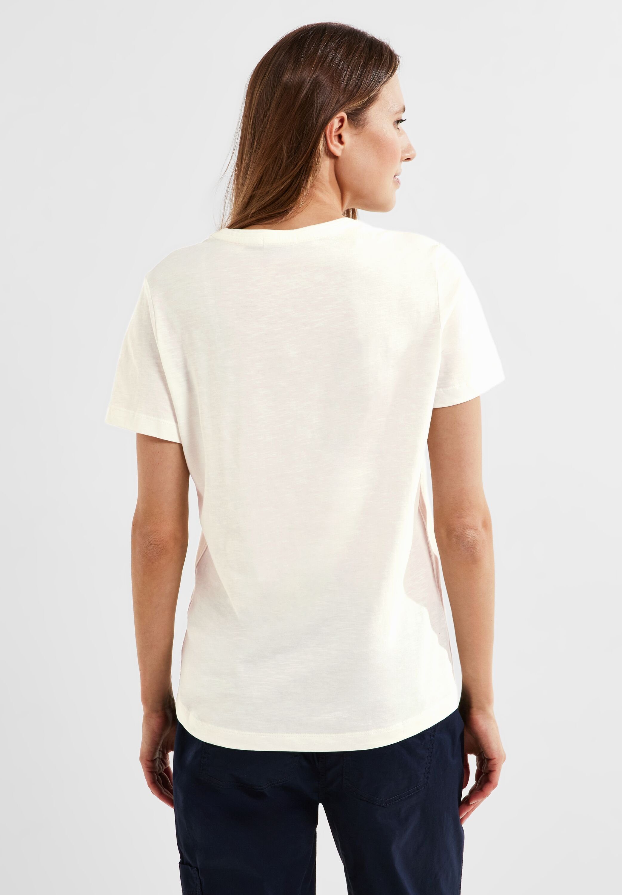 Cecil T-Shirt Cecil Wordingprint Shirt in Vanilla White (1-tlg) Nicht  Vorhanden