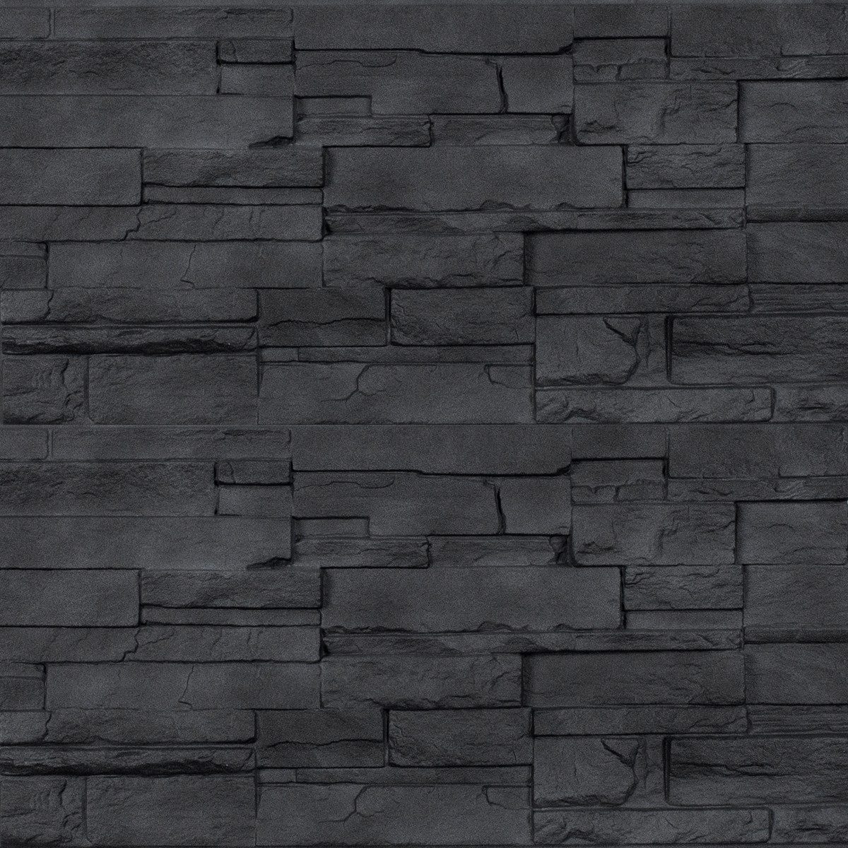 NOVIK Verkleidungspaneel NovikStone DS Platte 105x33cm 10 Stück 2,32qm Schichtstein anthrazit, BxL: 33,34x105,41 cm, 0,375 qm, (Karton mit 10 Platten, 3,52 qm) Wandverkleidung mit 3-D-Effekt, problemlose Montage, Natursteinoptik