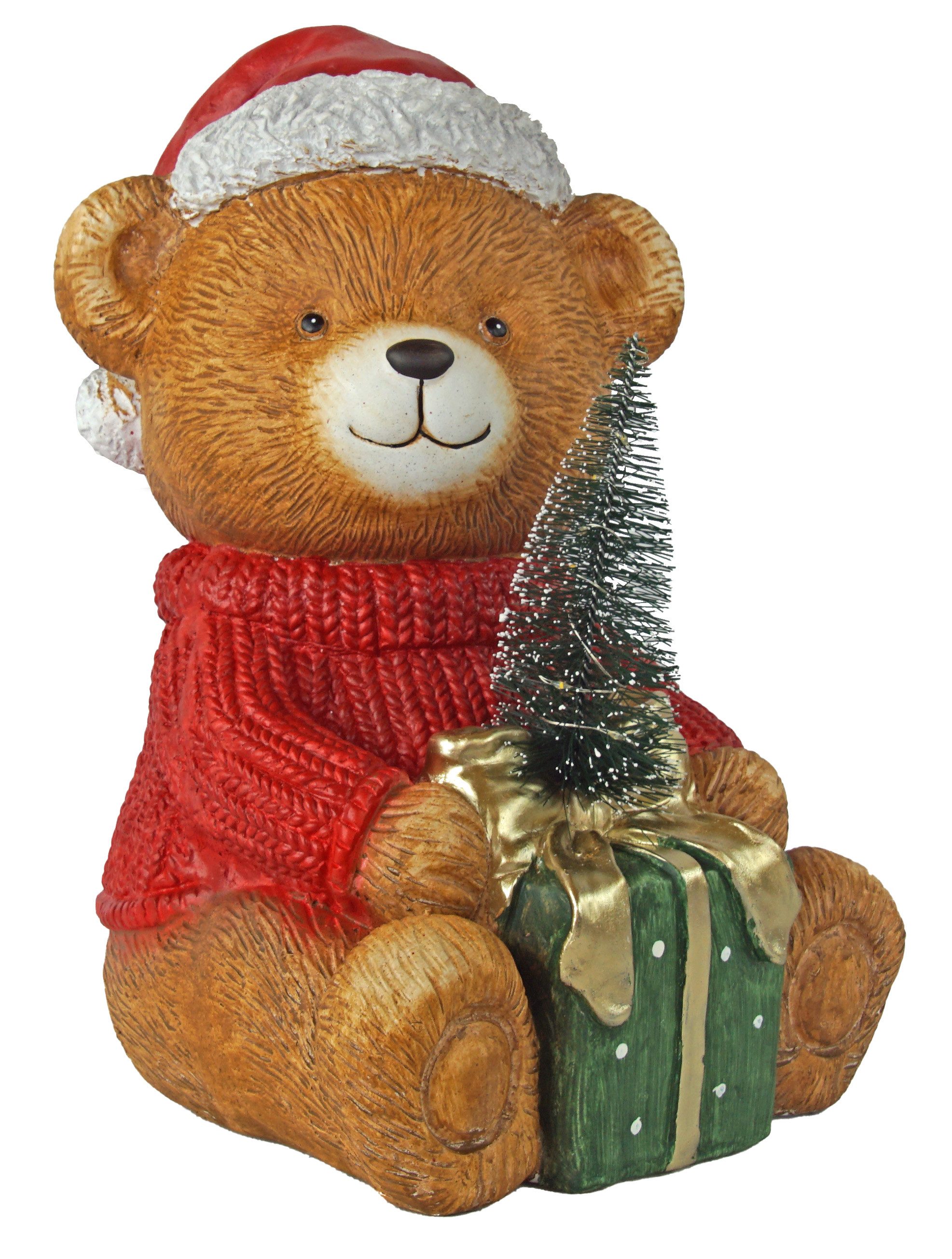 IKO Dekofigur Weihnachtlicher LED-Teddy mit Geschenk 3947 (1 St), Weihnachtsfigur