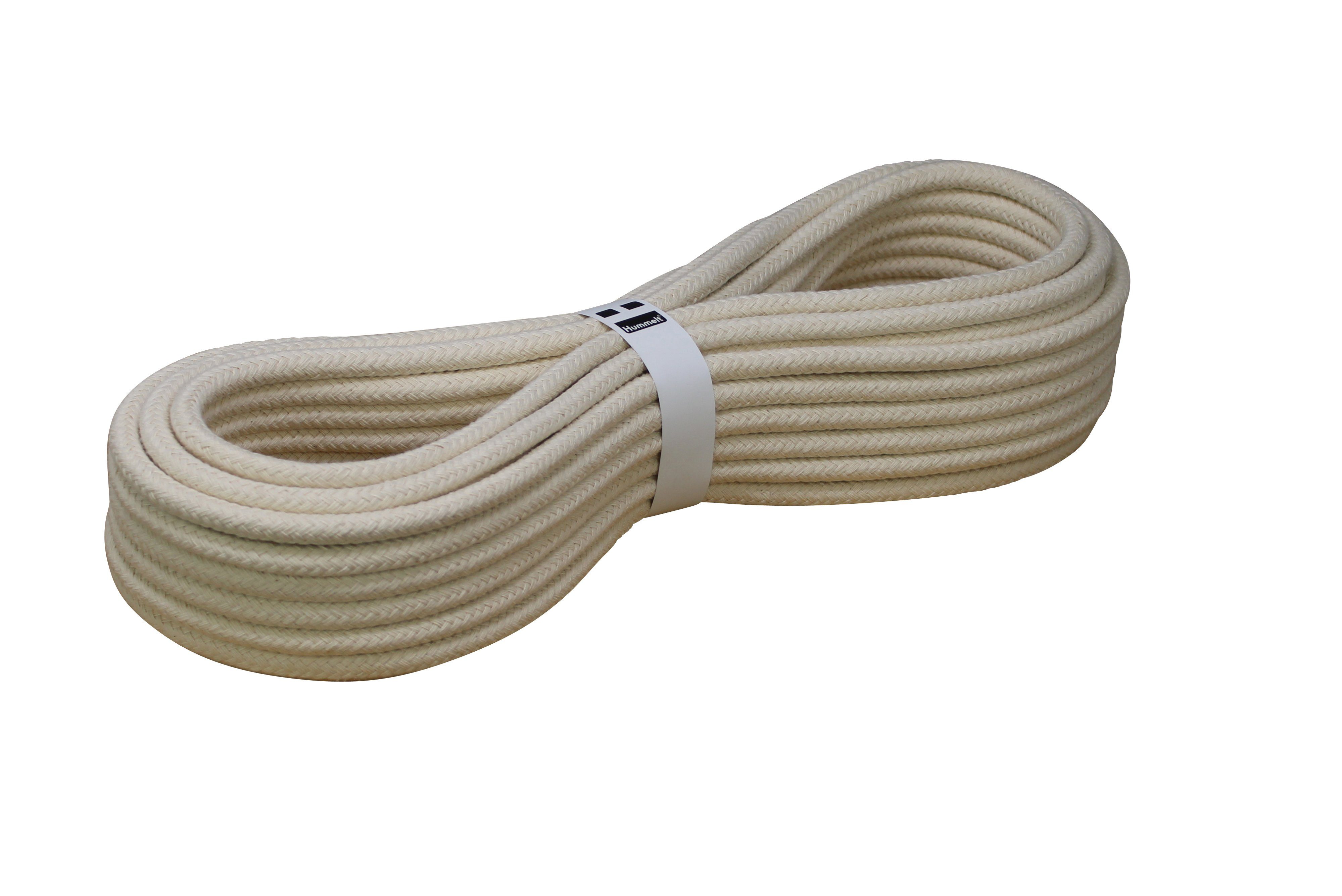 Hummelt® Baumwollseil Seil (Baumwollkordel, 8mm mit Kern), in versch. Längen (5m, 10m, 15m, 20), Farbe beige (Natur)