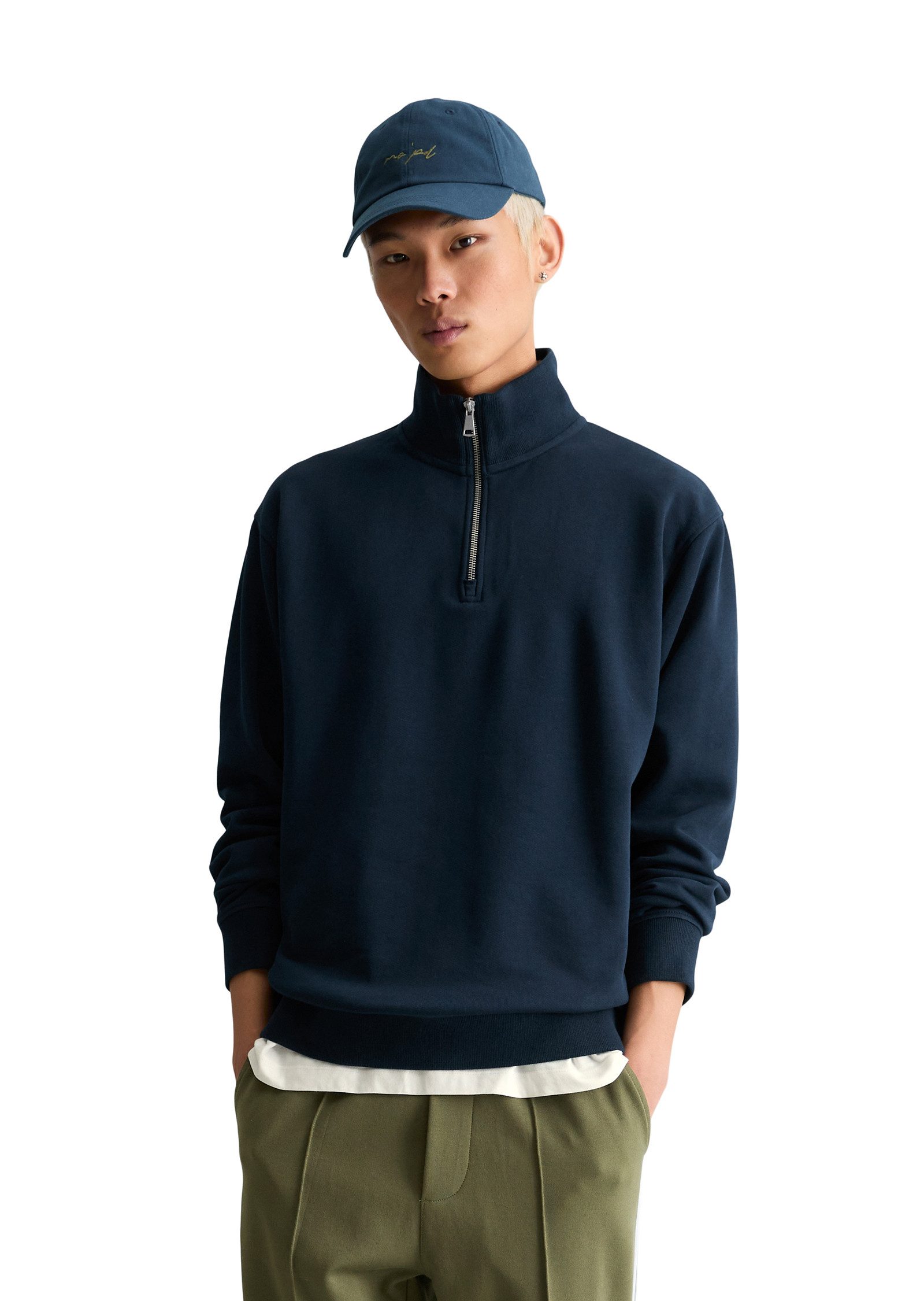 Marc O'Polo DENIM Sweatshirt mit Troyerkragen relaxed fit, aus Bio-Baumwolle