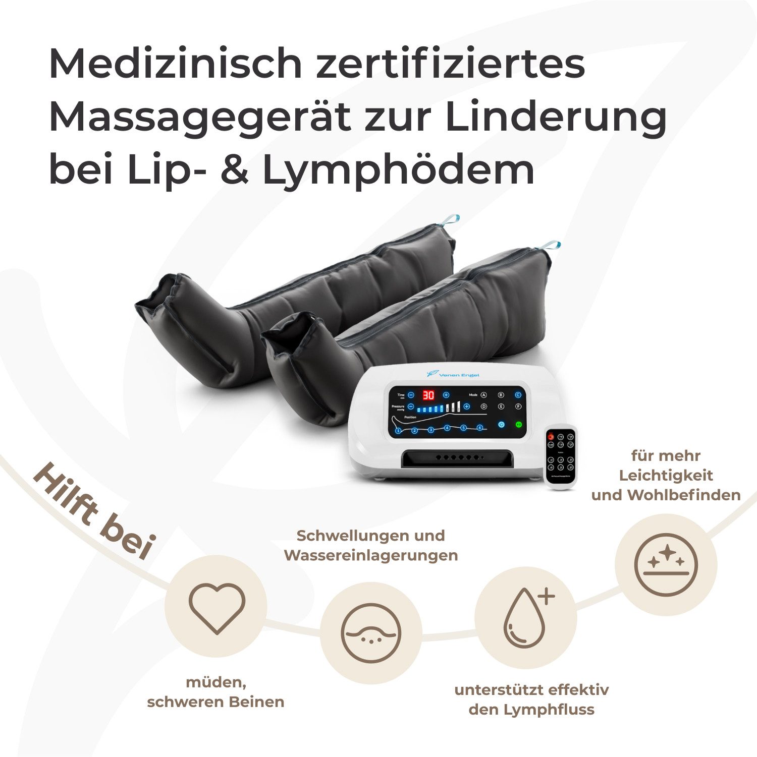 Venen Engel Massagegerät Venen Engel 6 Premium mit Beinmanschette, Medizinisch zertifiziert