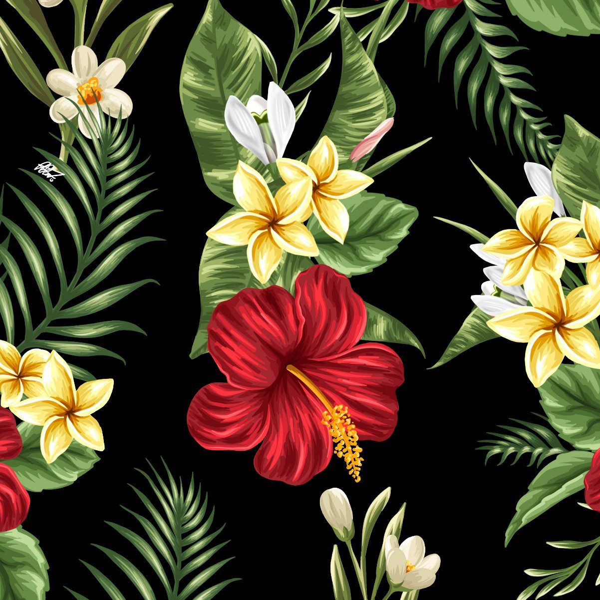 Hawaiihemdshop.de Hawaiihemd Hawaii Hemd Herren Baumwolle Kurzarm Hawaiihemd mit Blüten