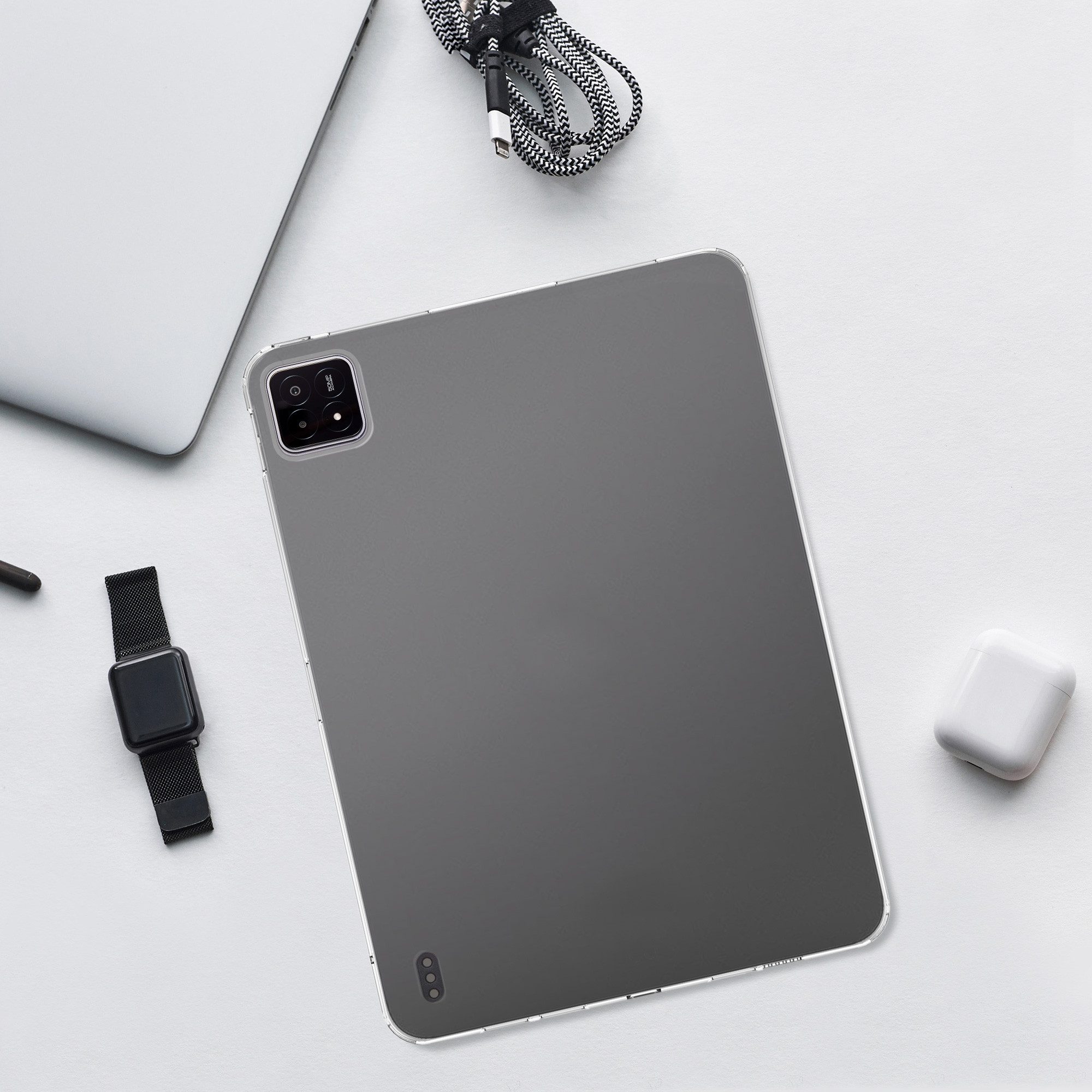 kwmobile Tablet-Hülle Hülle für Xiaomi Pad 6S Pro 12.4, Silikon Case transparent - Tablet Cover Tablethülle gummiert