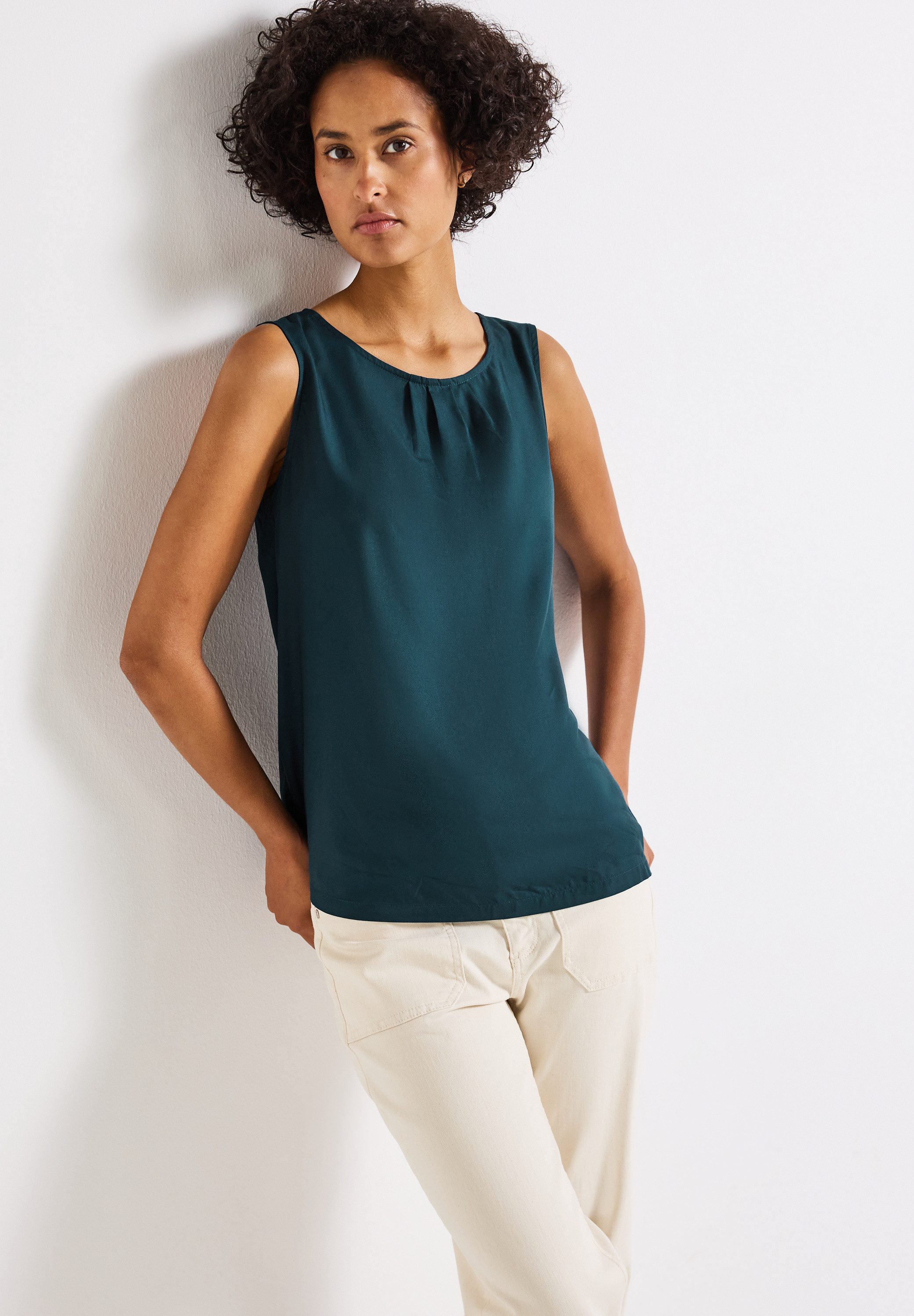 STREET ONE Blusentop mit Raffung günstig online kaufen