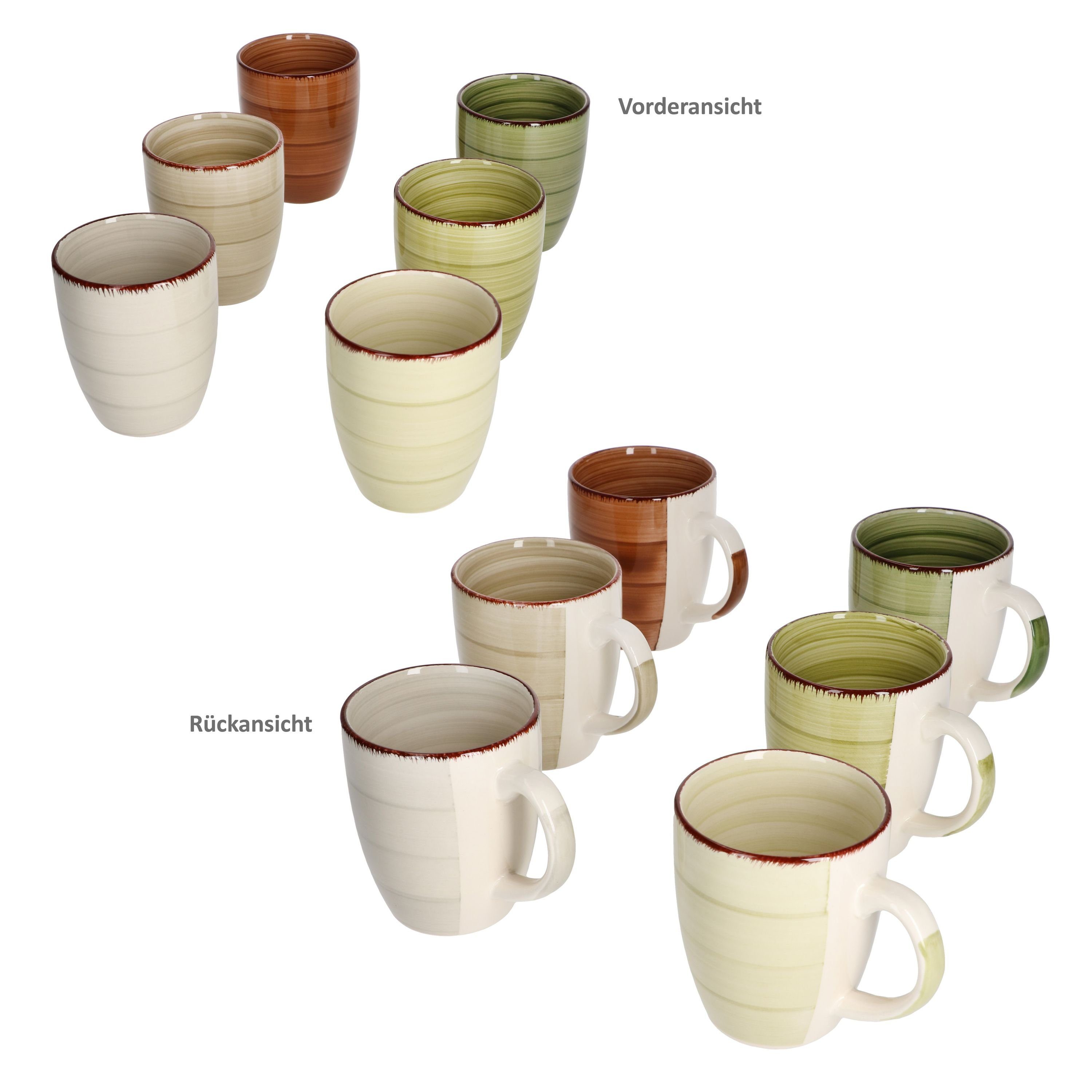 MamboCat Becher 6er Set Kaffeebecher Nature 300ml