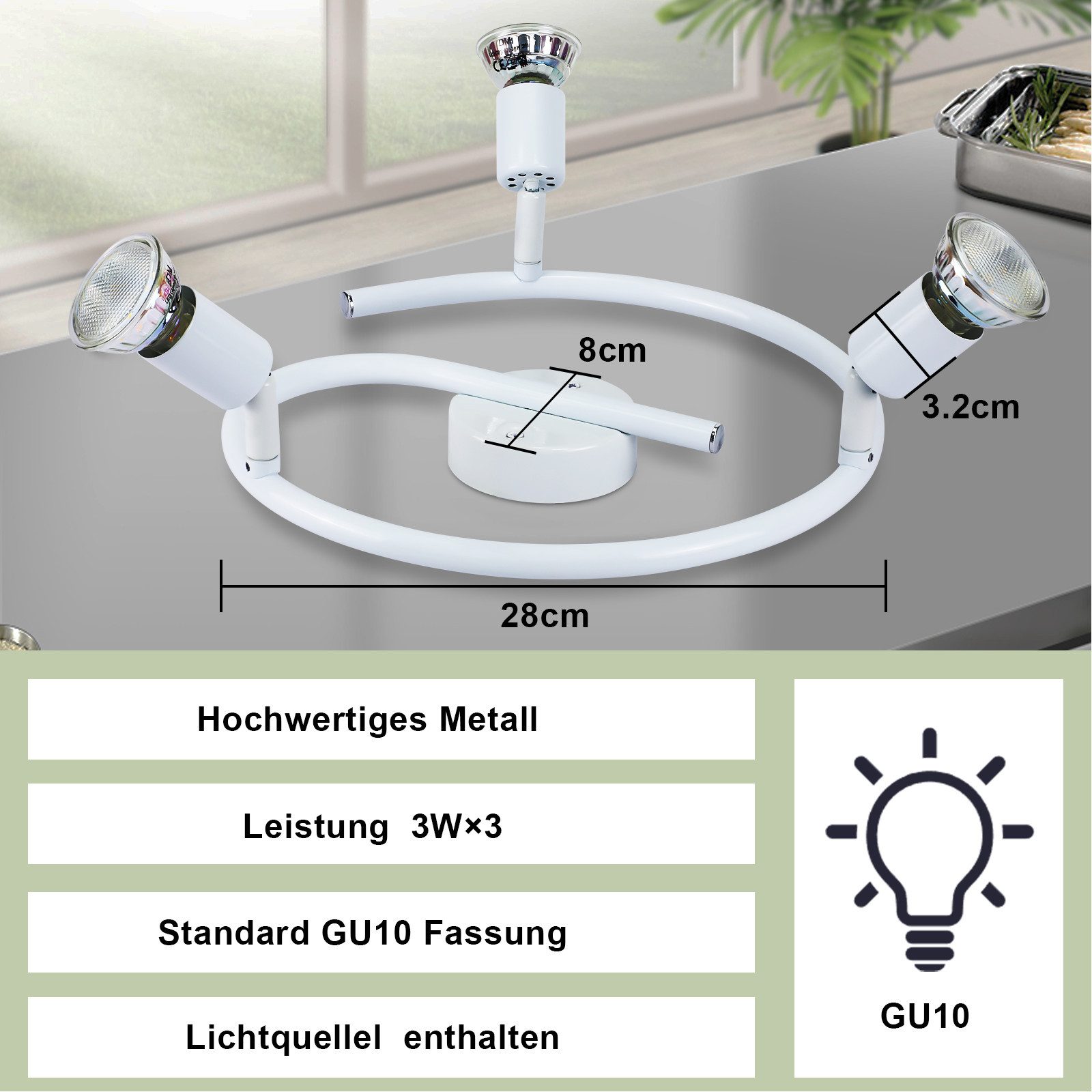 ZMH Deckenstrahler 1/2/3/4 Flammig GU10 Modern günstig online kaufen