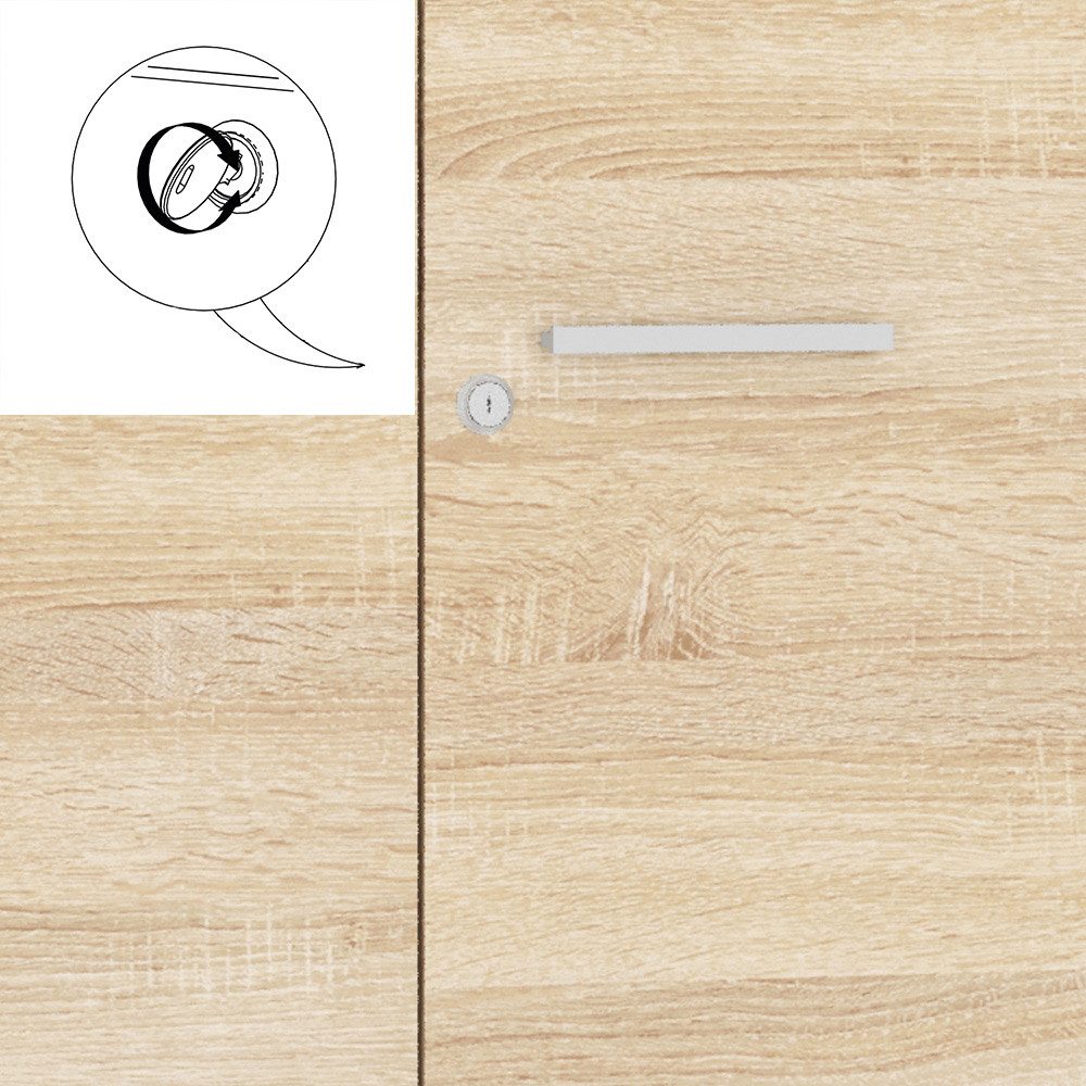 Lomadox Aktenschrank ORLEANS-131 Büro Schrank mit Fach Türen abschließbar E günstig online kaufen