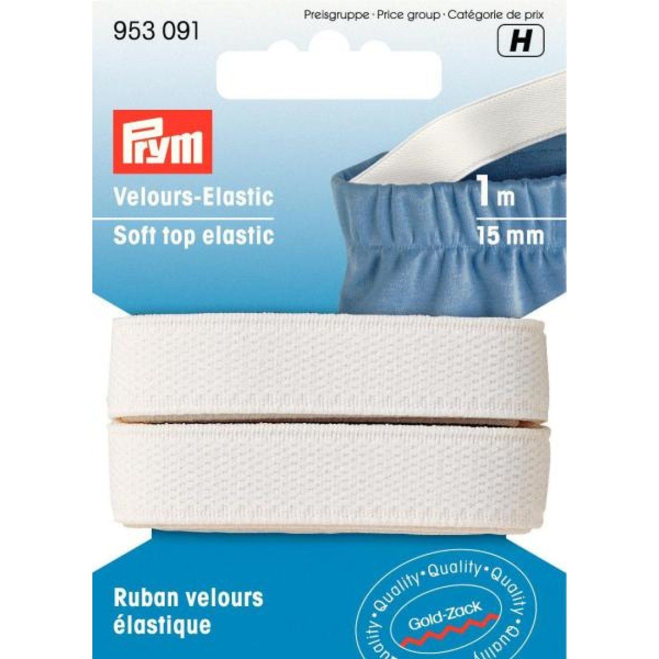 Prym Stricknadeln Velours-Elastic 15 mm weiß 1 m