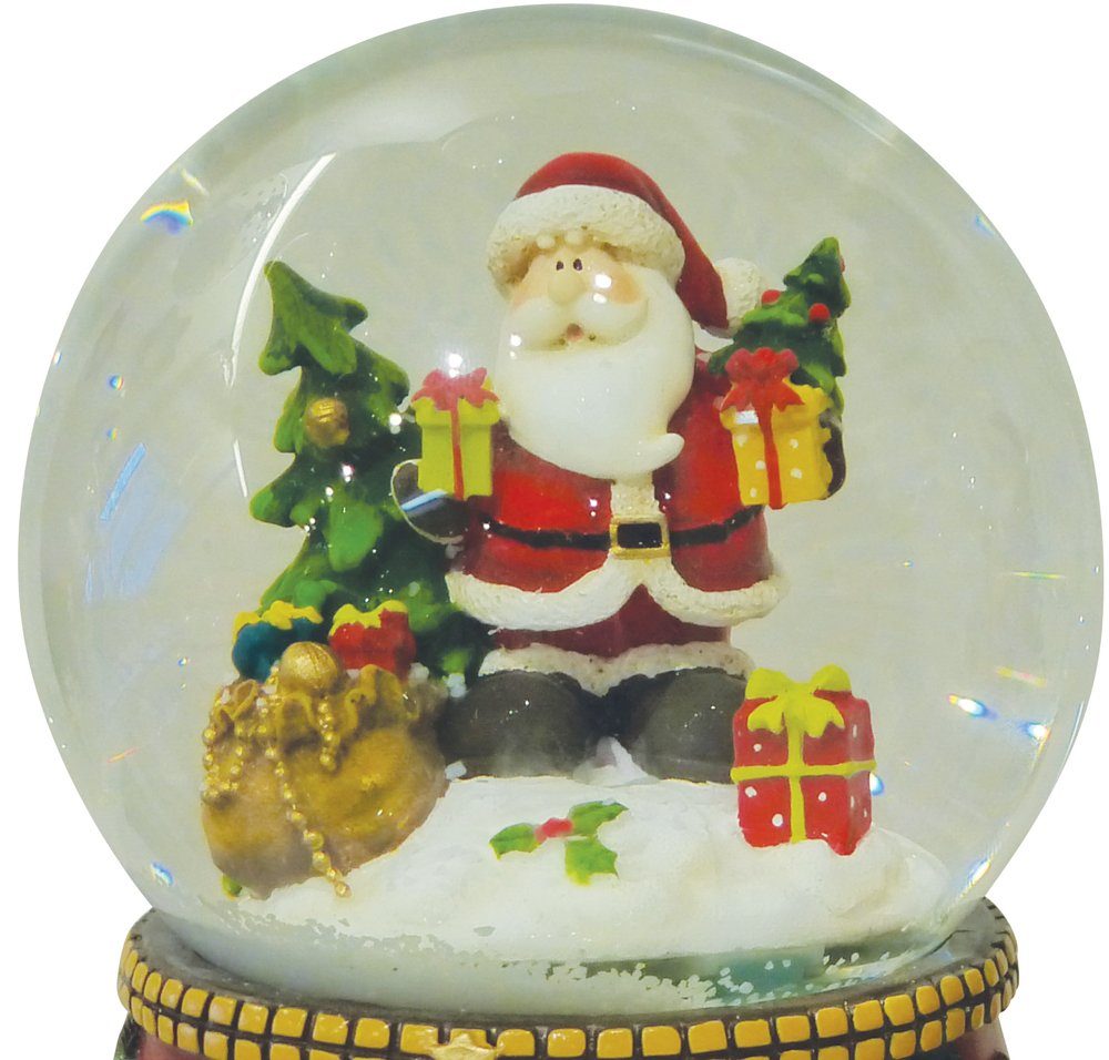 RIFFELMACHER & WEINBERGER Schneekugel Spieluhr "Weihnachtsmann mit Geschenkesack" 15cm - 71564