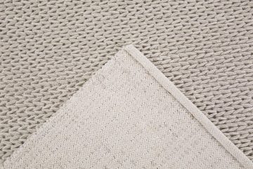 Wollteppich Morton, LUXOR living, rechteckig, Höhe: 12 mm, Handweb Teppich, Filz-Struktur, reine Wolle, handgewebt, Strick-Optik