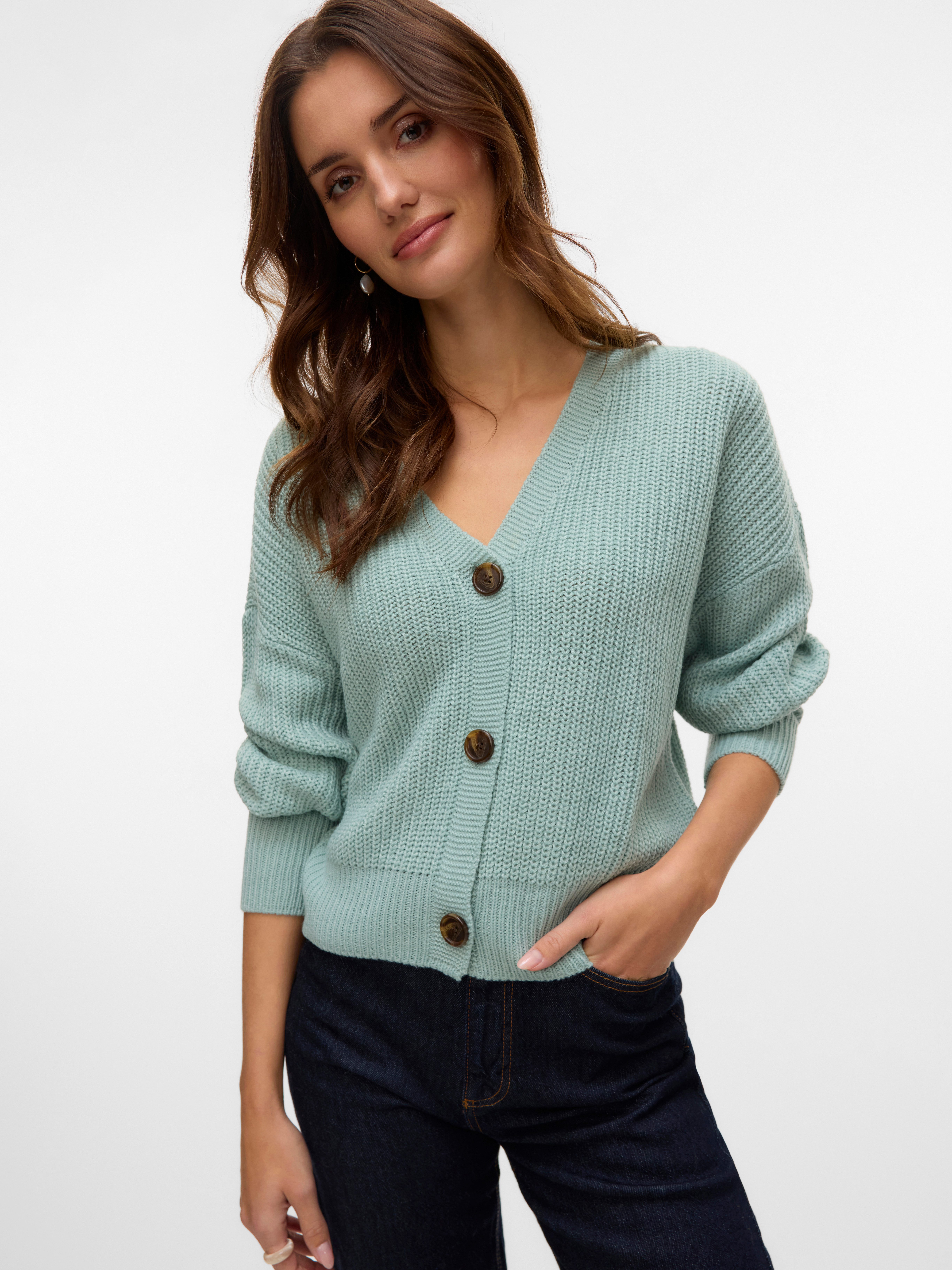 Vero Moda Strickjacke VMLEA LS V-NECK günstig online kaufen