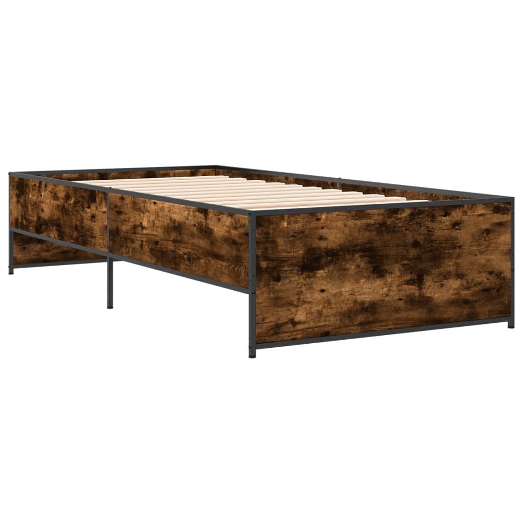 vidaXL Bett Bettgestell Räuchereiche 100x200 cm günstig online kaufen