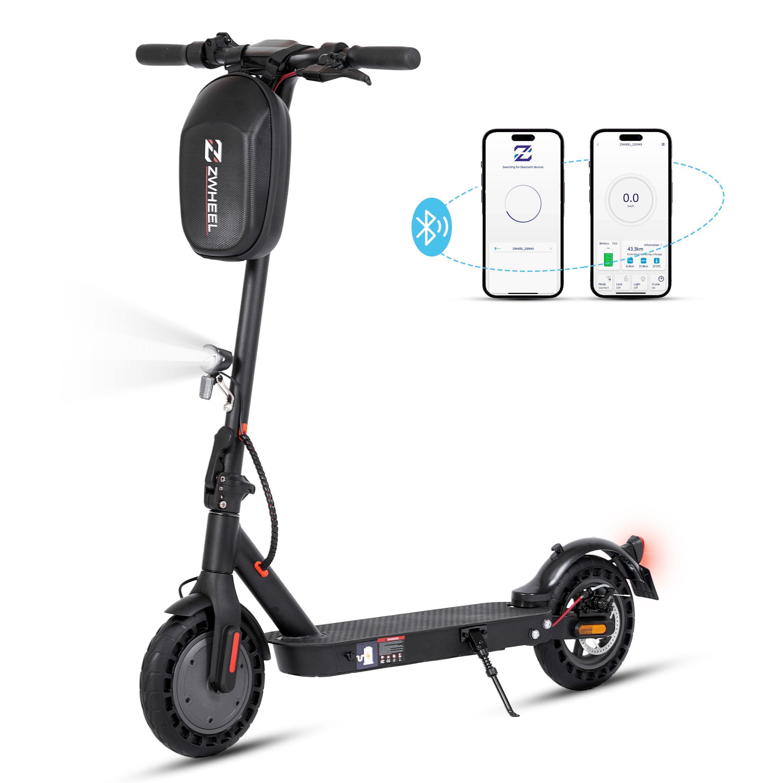 E-Scooter mit Straßenzulassung 120kg, 8''/10'', 30/40km, Scheibenbremse
