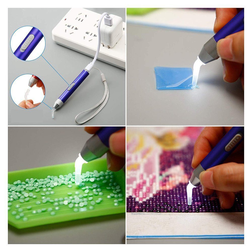 Diamant-Malstift DIY-Malerhandwerk mit Filzstift Licht, TUABUR geeignet für Blau