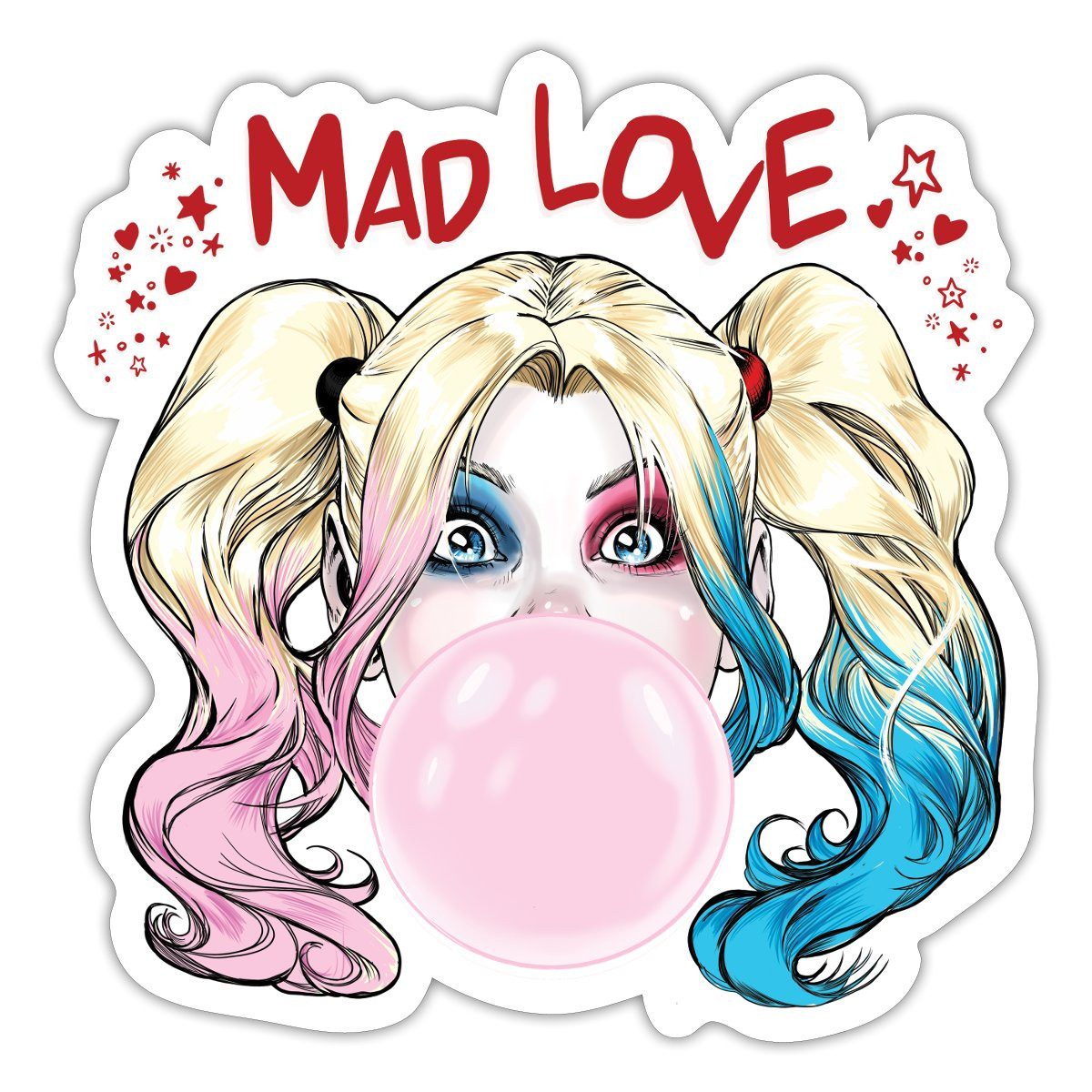 Aufkleber Harley Quinn Mad Love Bubblegum Sticker Aufkleber