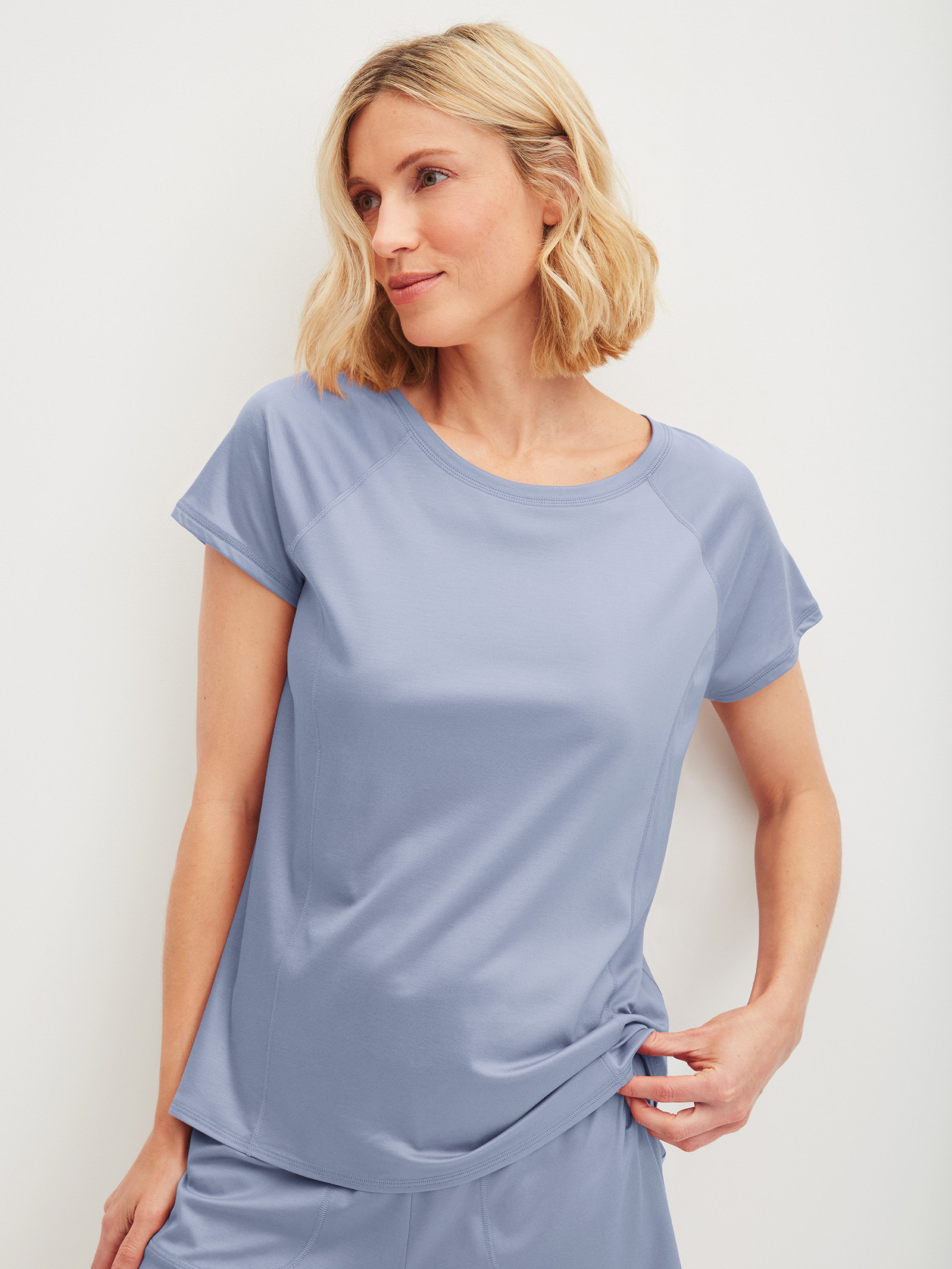 CALIDA Kurzarmshirt DEEPSLEEPWEAR Cooling Damen (1-tlg) mit Rundhalsausschnitt