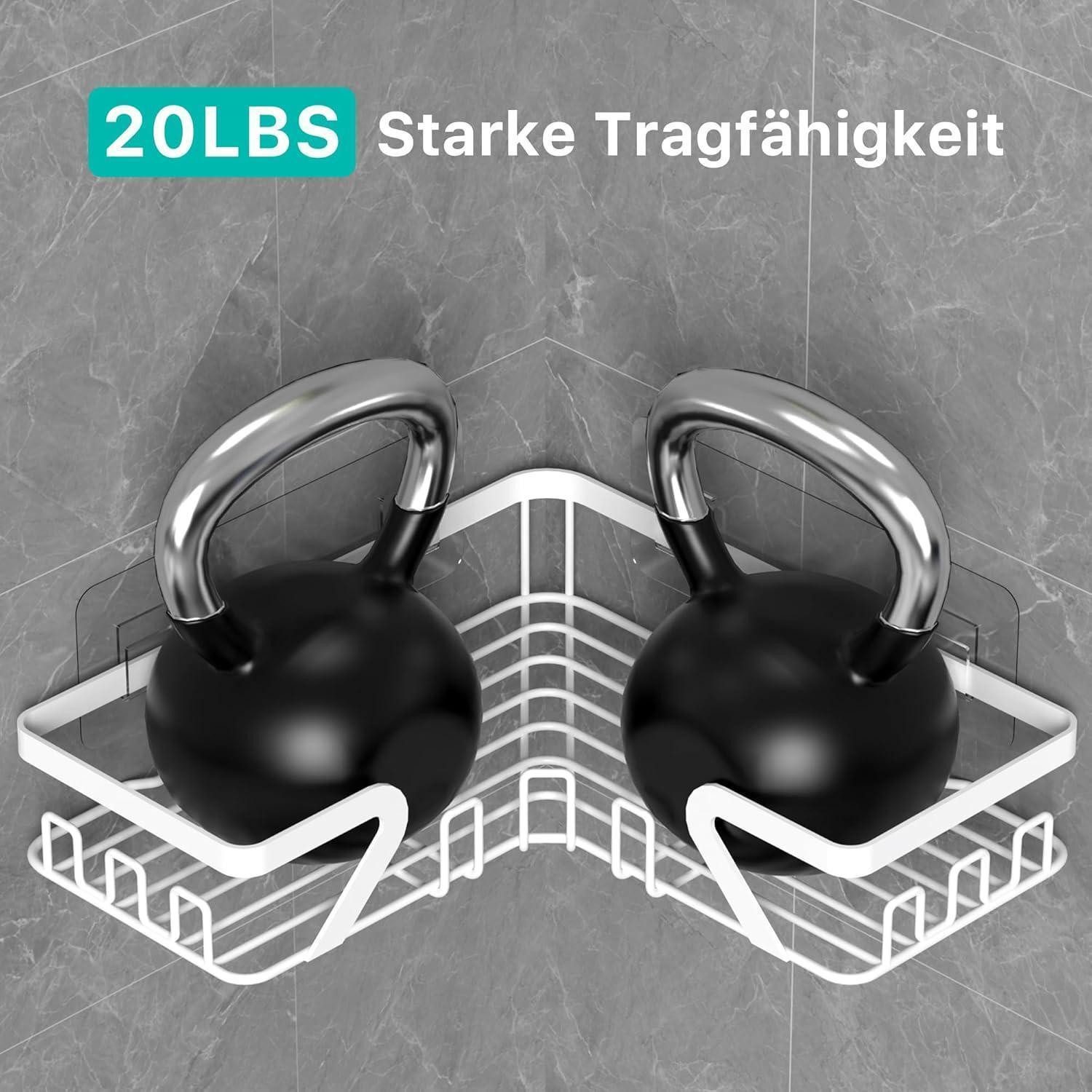 LuxusKollektion Duschablage Duschregal Ecke Weiß 2 Stück – Bild 4 von 5
