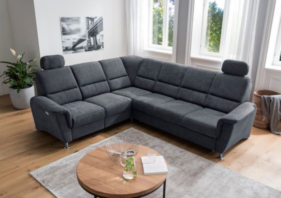 Myhomelando Ecksofa Paris, Federkern, Schlaffunktion, USB-Anschluss, Elektronische Relaxfunktion