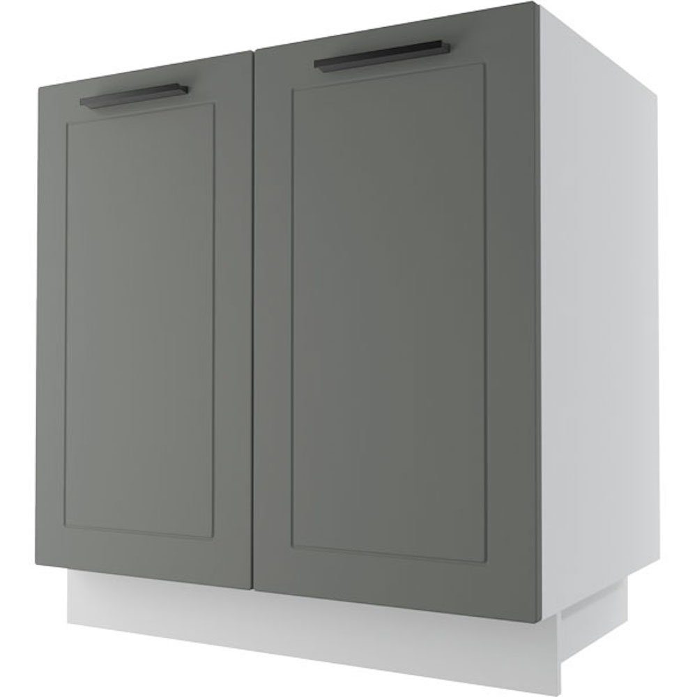 Feldmann-Wohnen Unterschrank Kvantum (Kvantum) 80cm Front- und Korpusfarbe wählbar 2-türig dust grey matt