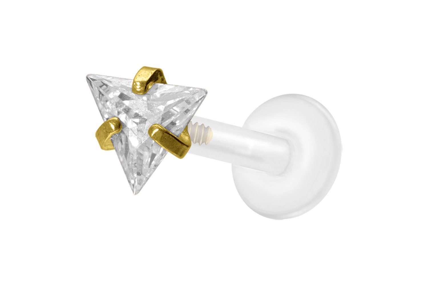 Piercing-Set PTFE Labret mit Innengewinde + Titan-Aufsatz EINGEFASSTES