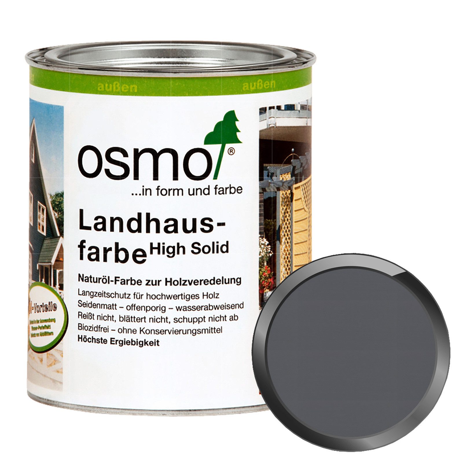 osmo Wetterschutzfarbe Landhausfarbe High Solid 0,75 LTR