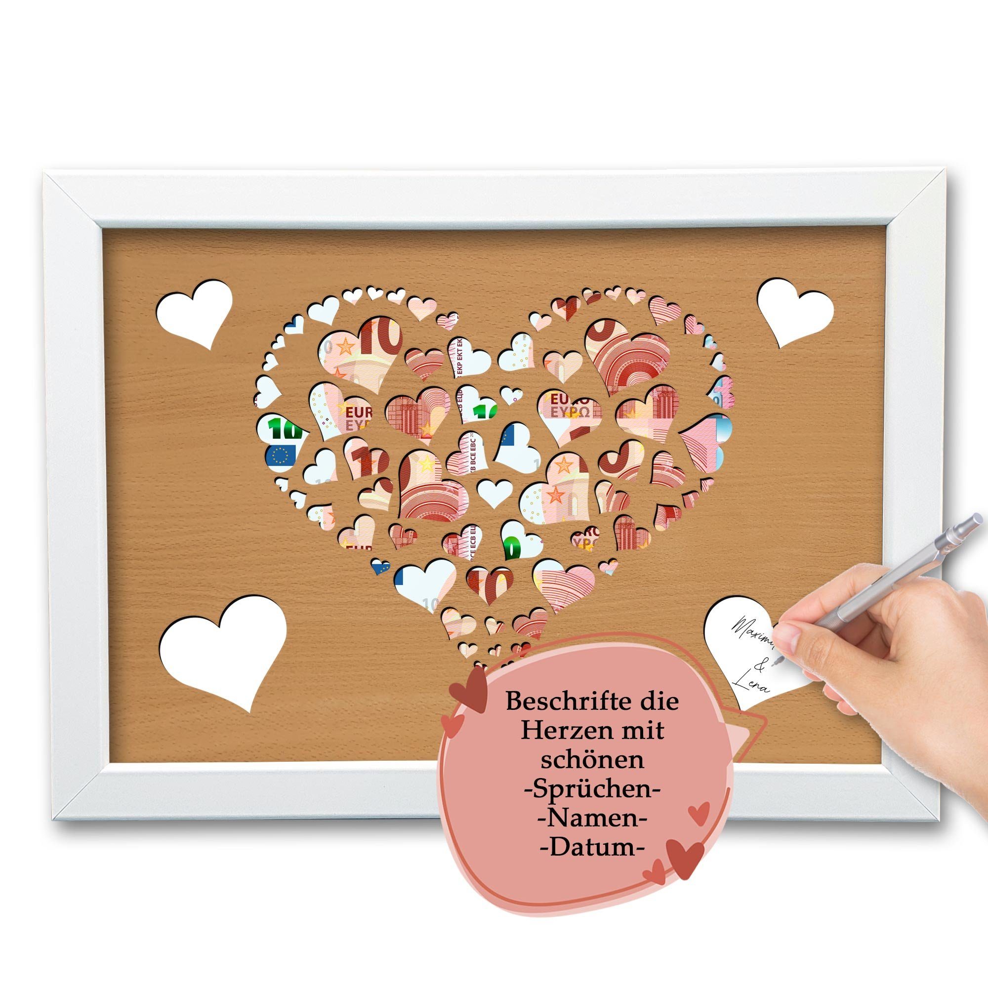 Geldgeschenk-Rahmen Aus Holz Zum 60. Geburtstag – 20x14,5 Cm, Aus Pappelholz, Mit Umschlag