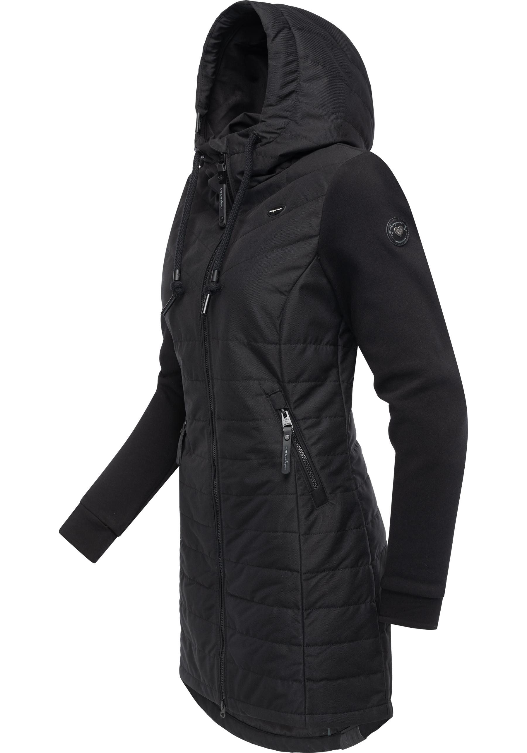 Ragwear Steppmantel Lucinda Long Mantel aus modernem Materialmix mit Kapuze günstig online kaufen