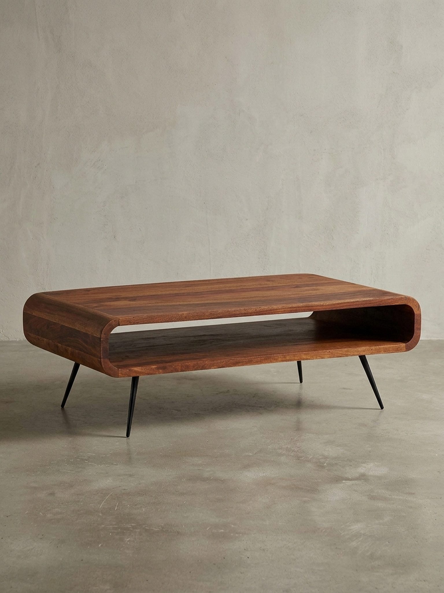 KADIMA DESIGN Couchtisch Massivholz Tisch modern elegant mit Staufach Wohnzimmertisch