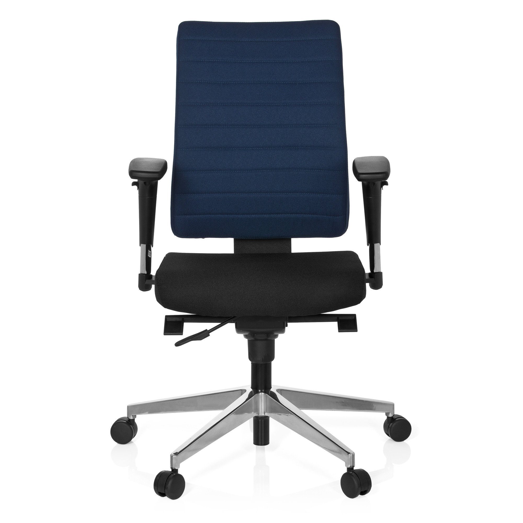 St), Schwarz/Blau Schreibtischstuhl (1 Drehstuhl Profi Stoff PRO-TEC OFFICE Bürostuhl 350 hjh ergonomisch