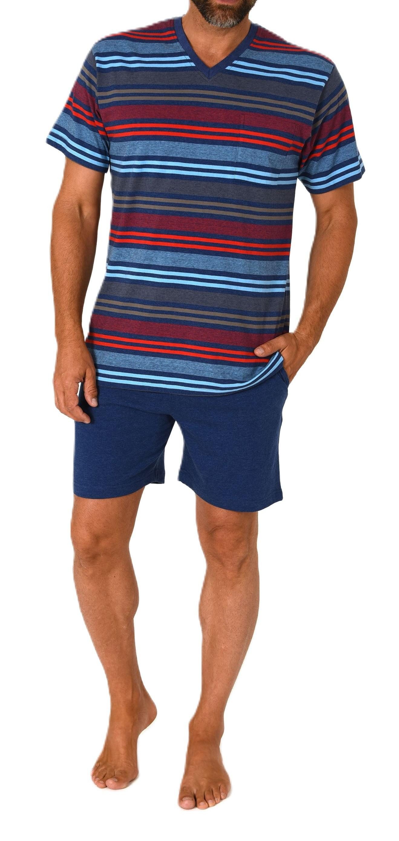 Normann Pyjama Herren kurzarm Schlafanzug Shorty Streifenoptik - auch in Üb günstig online kaufen