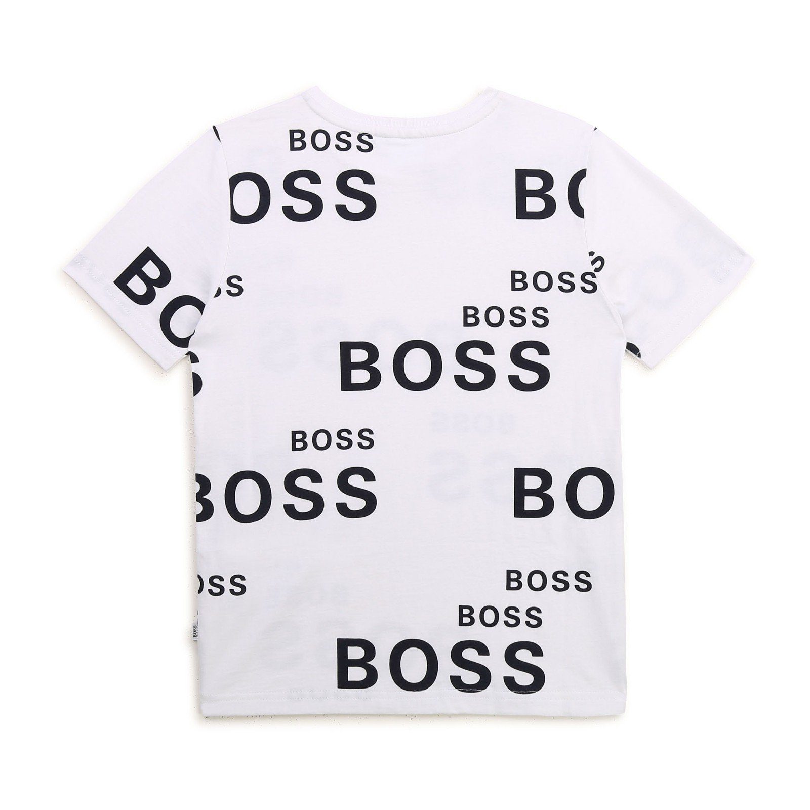 weiß KidsT-Shirt schwarz Logo BOSS HUGO Logoprint T-Shirt allover Slim Fit BOSS