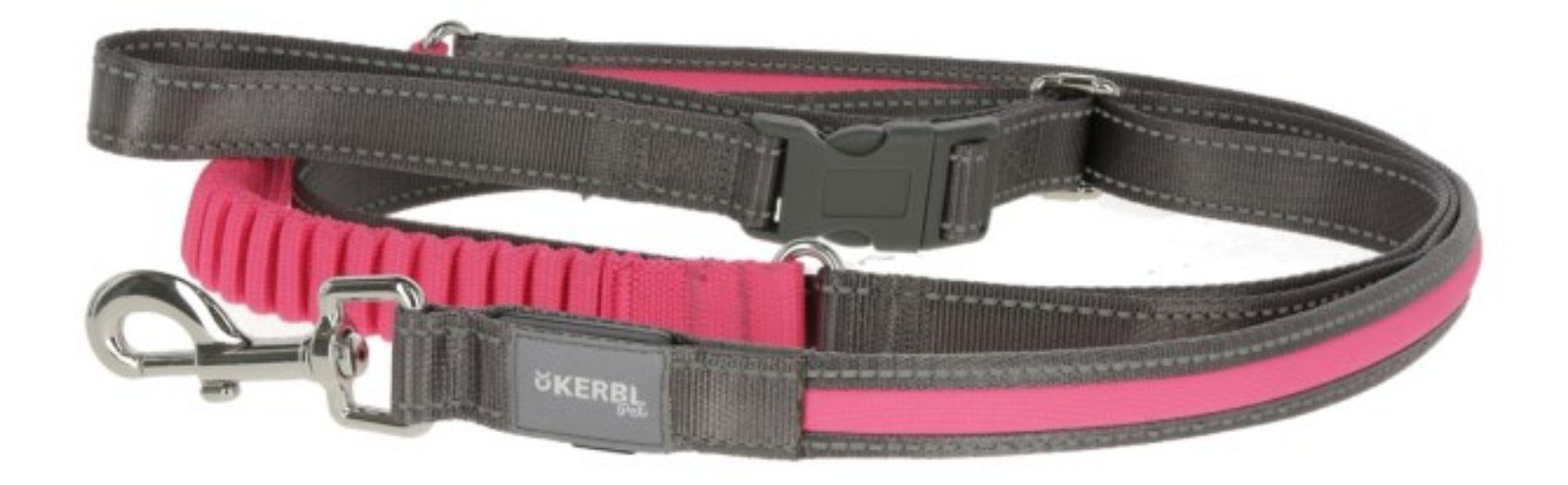Kerbl Joggingleine Joggingleuchtleine Light & Reflex grau / neon pink 80034, (1-tlg)