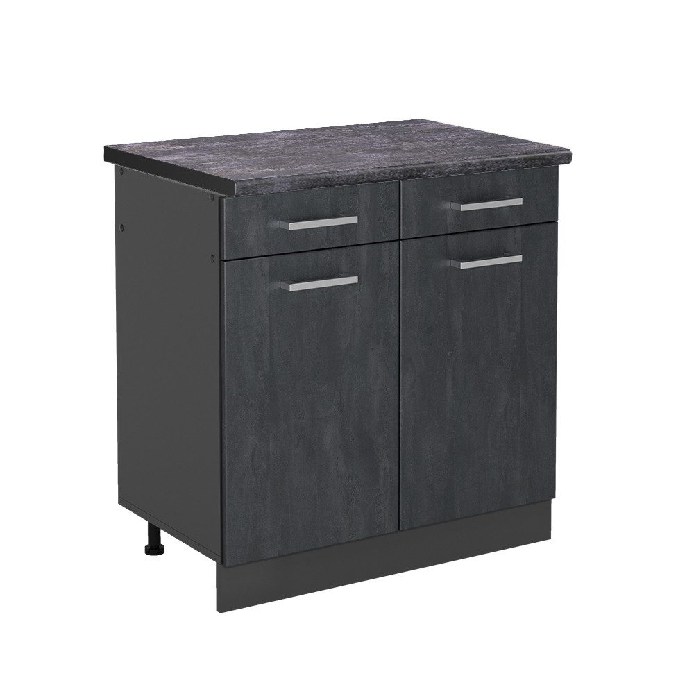 Vicco Unterschrank R-Line, Schwarz Beton/Anthrazit, 80 günstig online kaufen