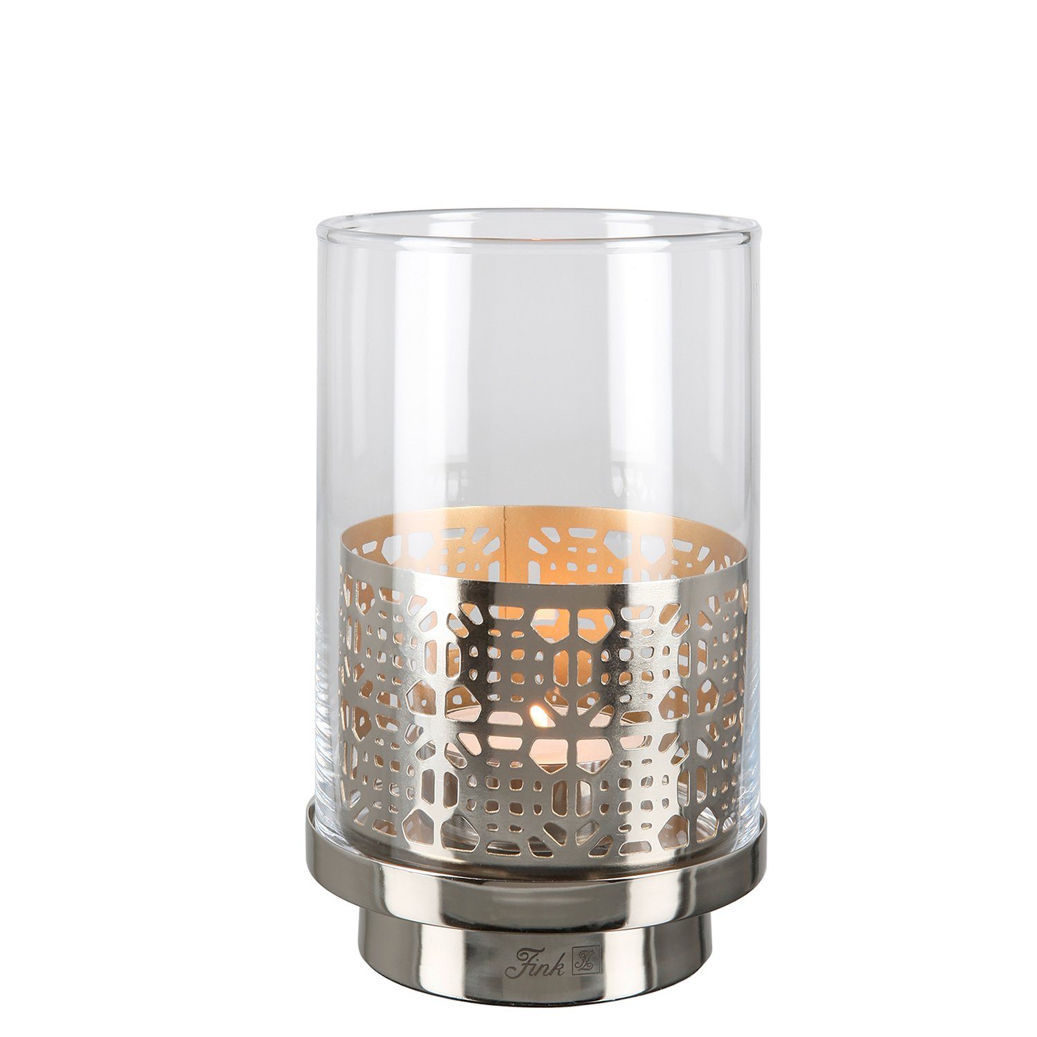 Fink Windlicht Windlicht BIALA - silberfarben - Eisen / Glas - H.20,5cm ...