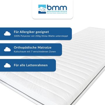 Komfortschaummatratze BMM Matratze Klassik Super XXL, BMM, 12 cm hoch, orthopädischer 7-Zonen KSCell®-Schaum, Made in Germany