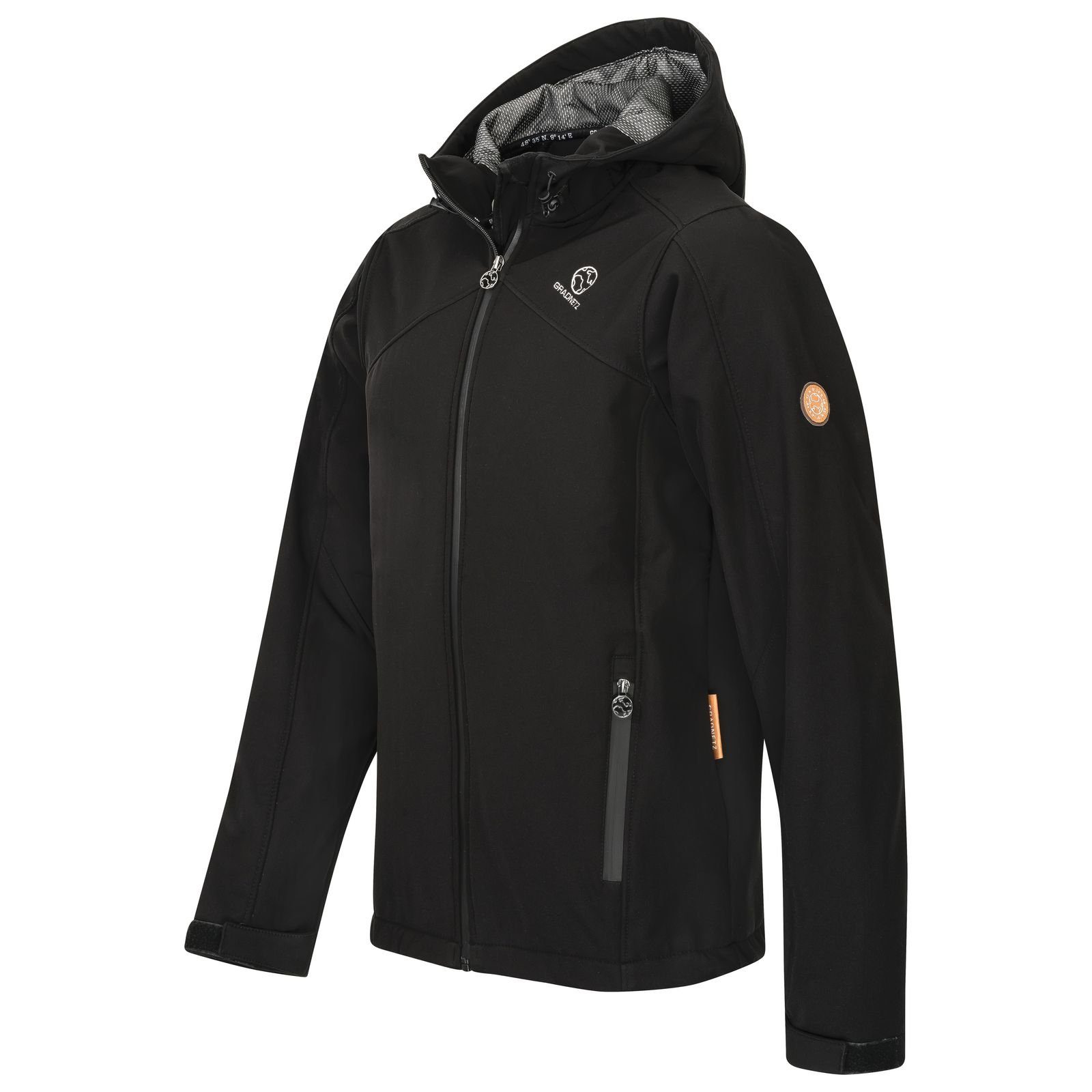 Gradnetz Softshelljacke Herren schwarz (1-St) Kapuze günstig online kaufen