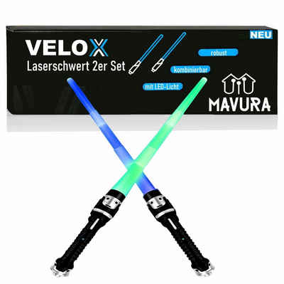 MAVURA Lichtschwert »VELOX Laserschwert Set Kinder Lightsaber wechselbare Farben & Sound«, - Erweiterbar zum Doppelschwert [2er Set]