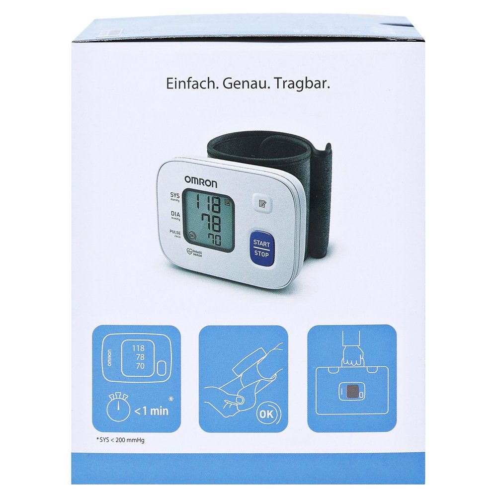 Omron Handgelenk-Blutdruckmessgerät OMRON RS2 Handgelenk-Blutdruckmessgerät mit Intellisense-Technologie, Erkennung unregelmäßiger Herzschläge, bewährte Qualitä – Bild 4 von 4