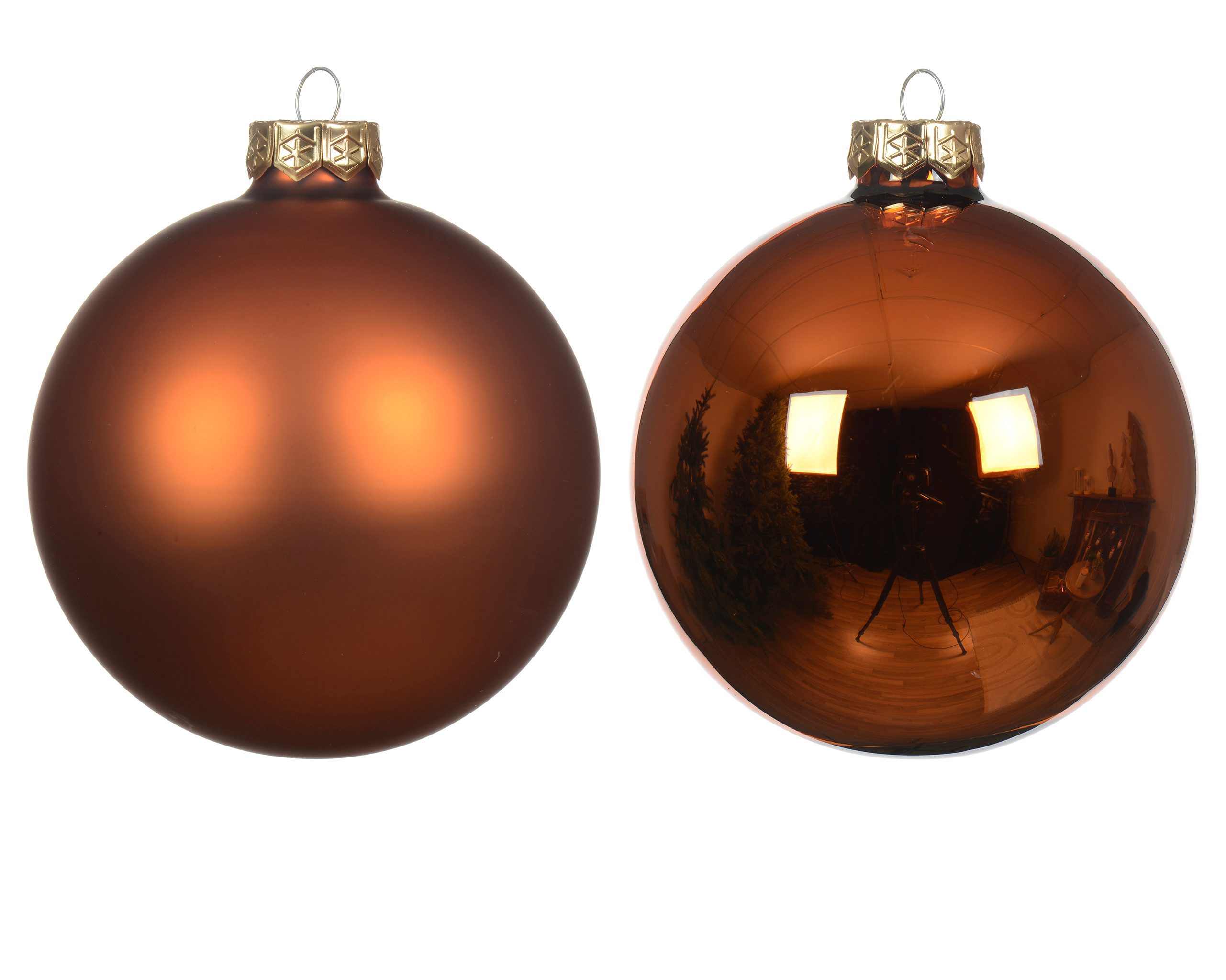 Kaemingk Weihnachtsbaumkugel, Weihnachtskugeln Glas 2,5cm 24 Stück - Warm Orange