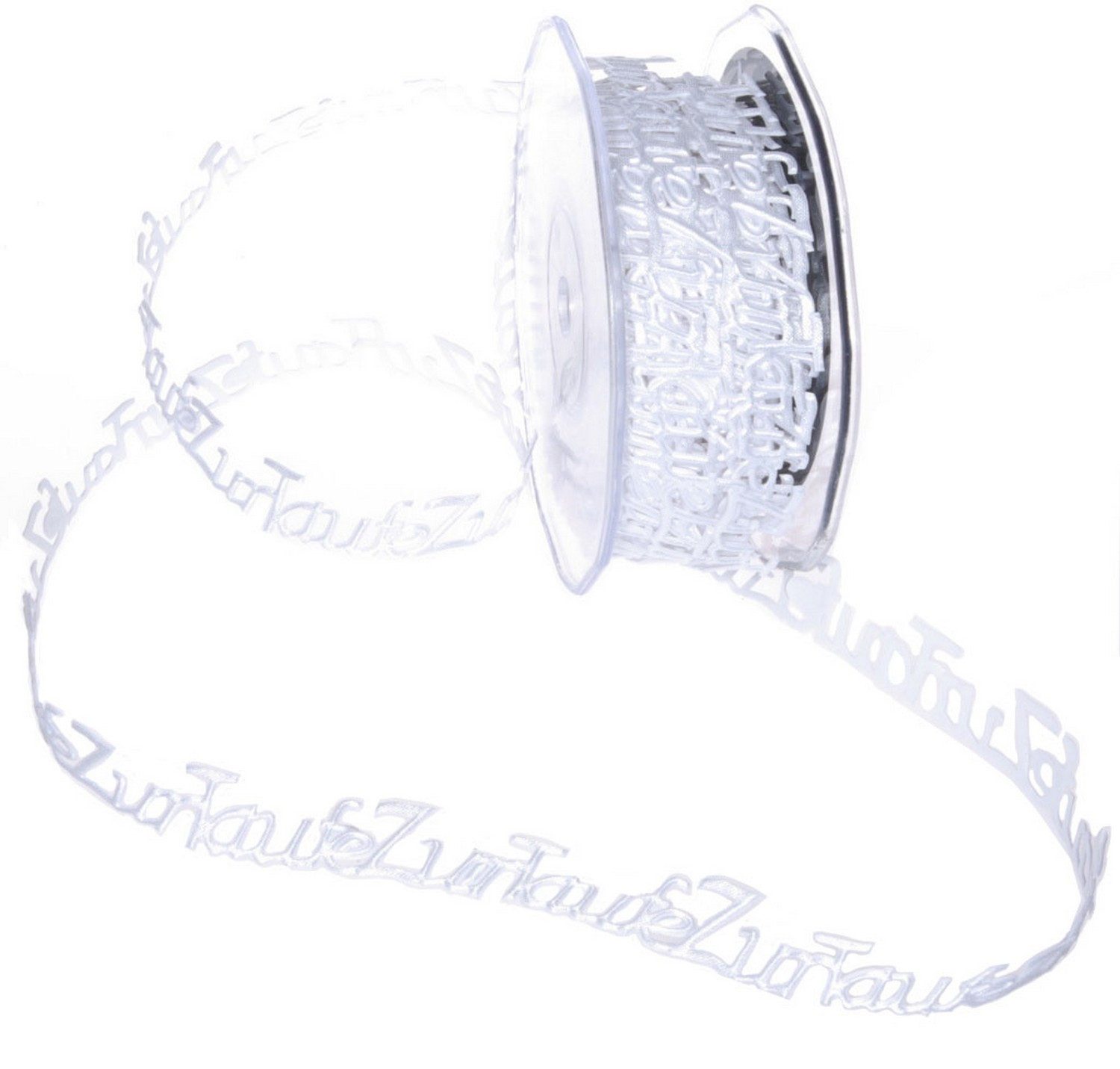 Deko AS Bastelband SekleBo® - Selbstklebende Bordüre ´ZurTaufe´ - Weiß - 15mm - 10m -, selbsthaftend
